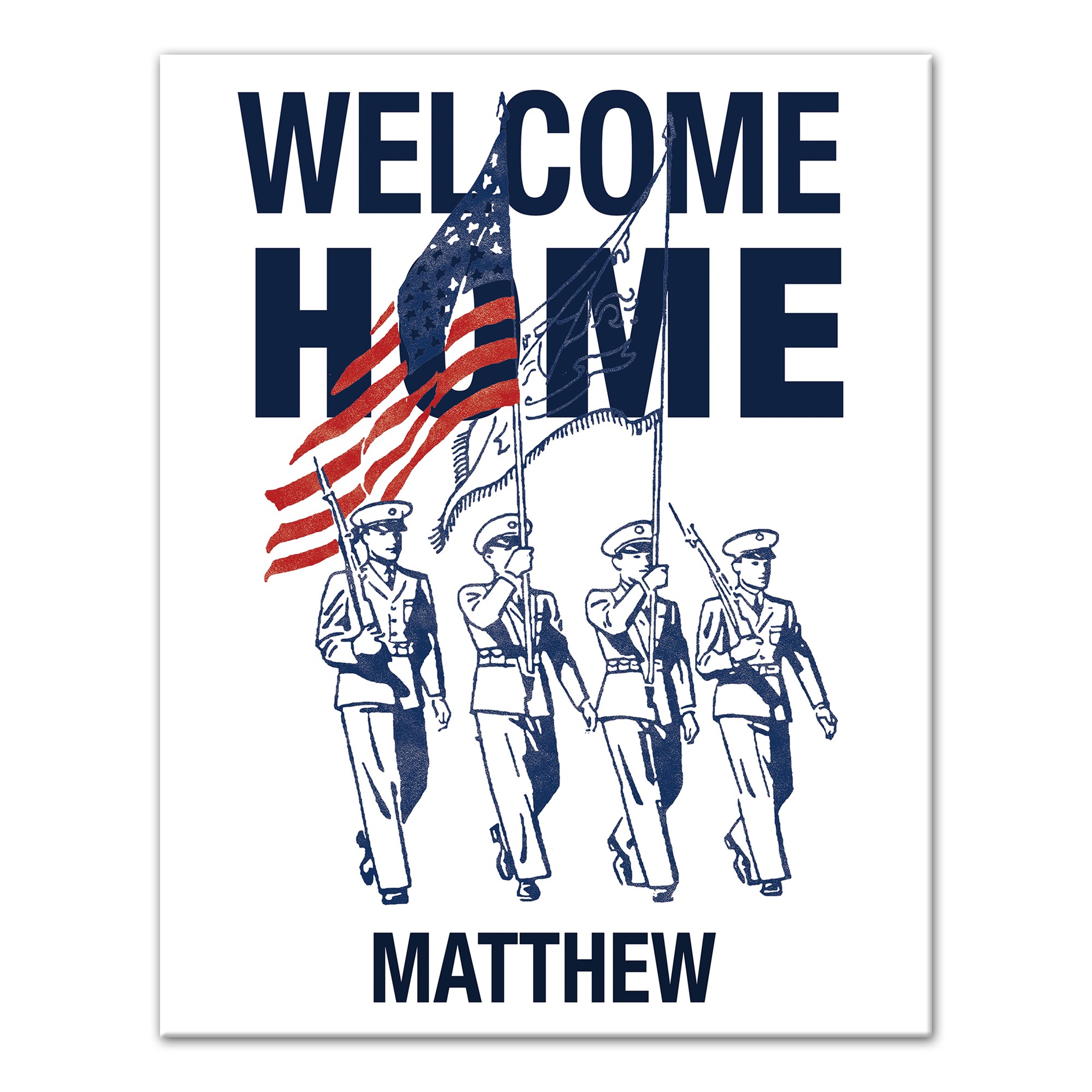 Welcome Home Soldier 11x14 Personalized Canvas Wall Art