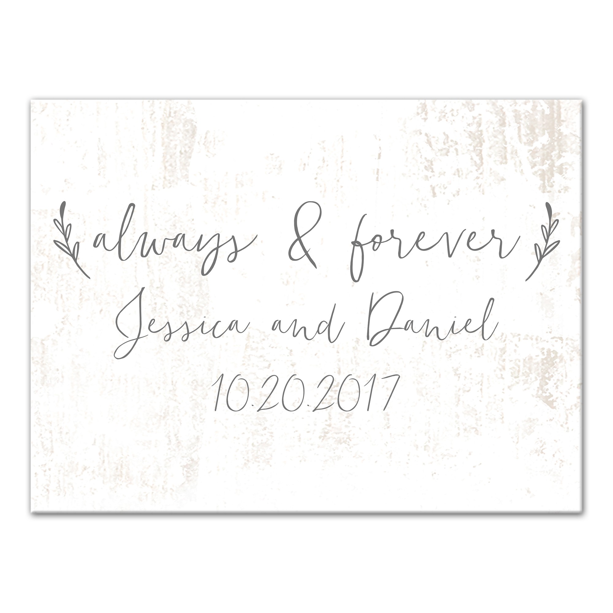 Personalized Name & Date Always and Forever Canvas Print