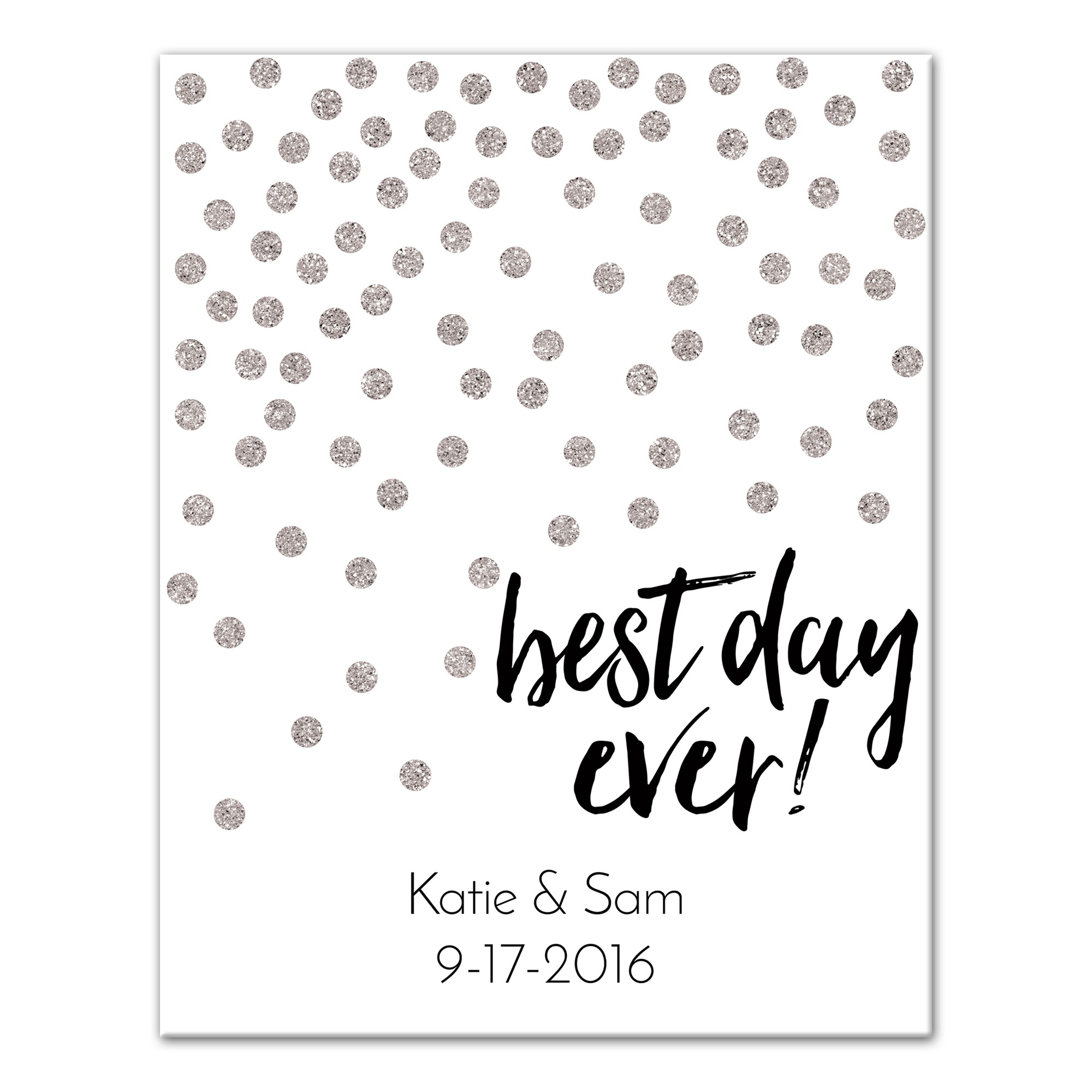 Personalized Name and Date Best Day Ever Canvas Print