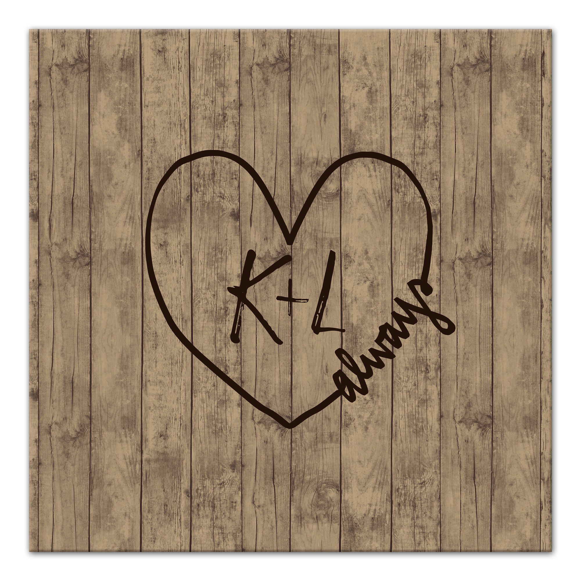 Personalized Initial Heart Brown Canvas Print