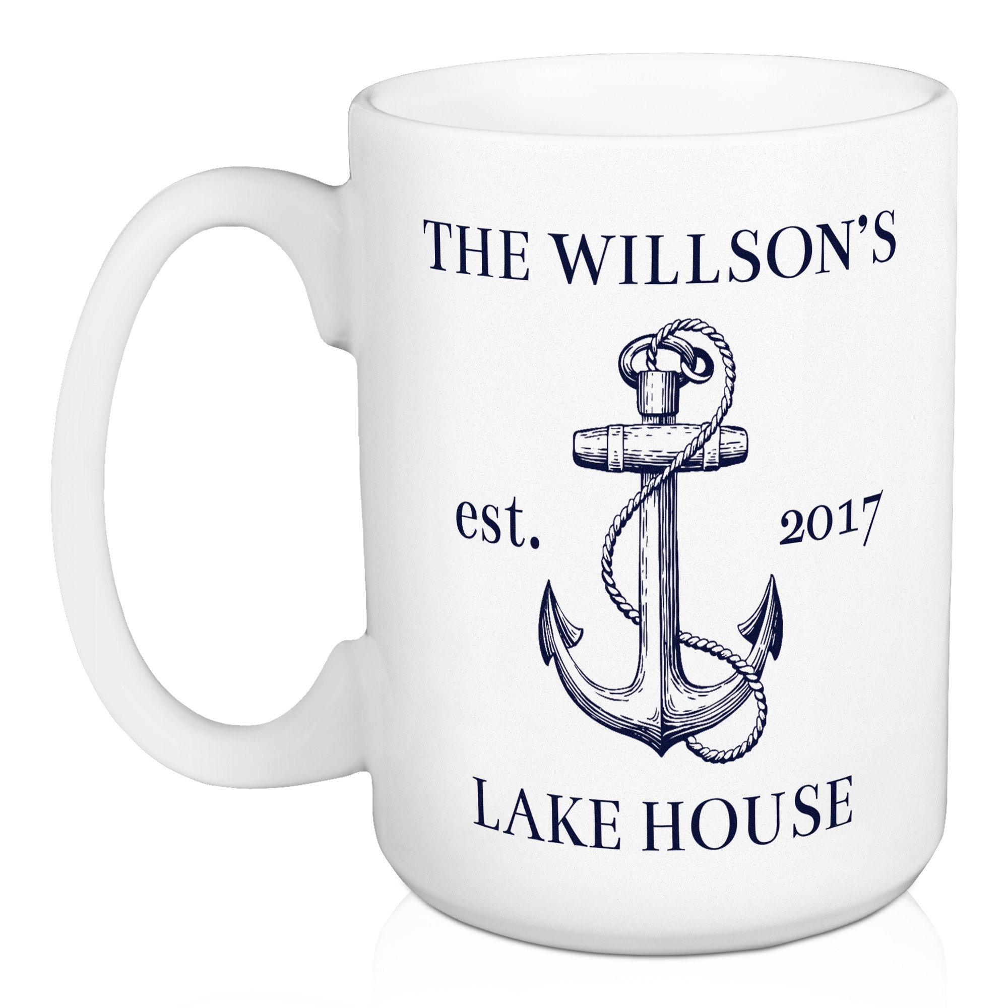 Lake House Anchor 15 oz Personalized Mug