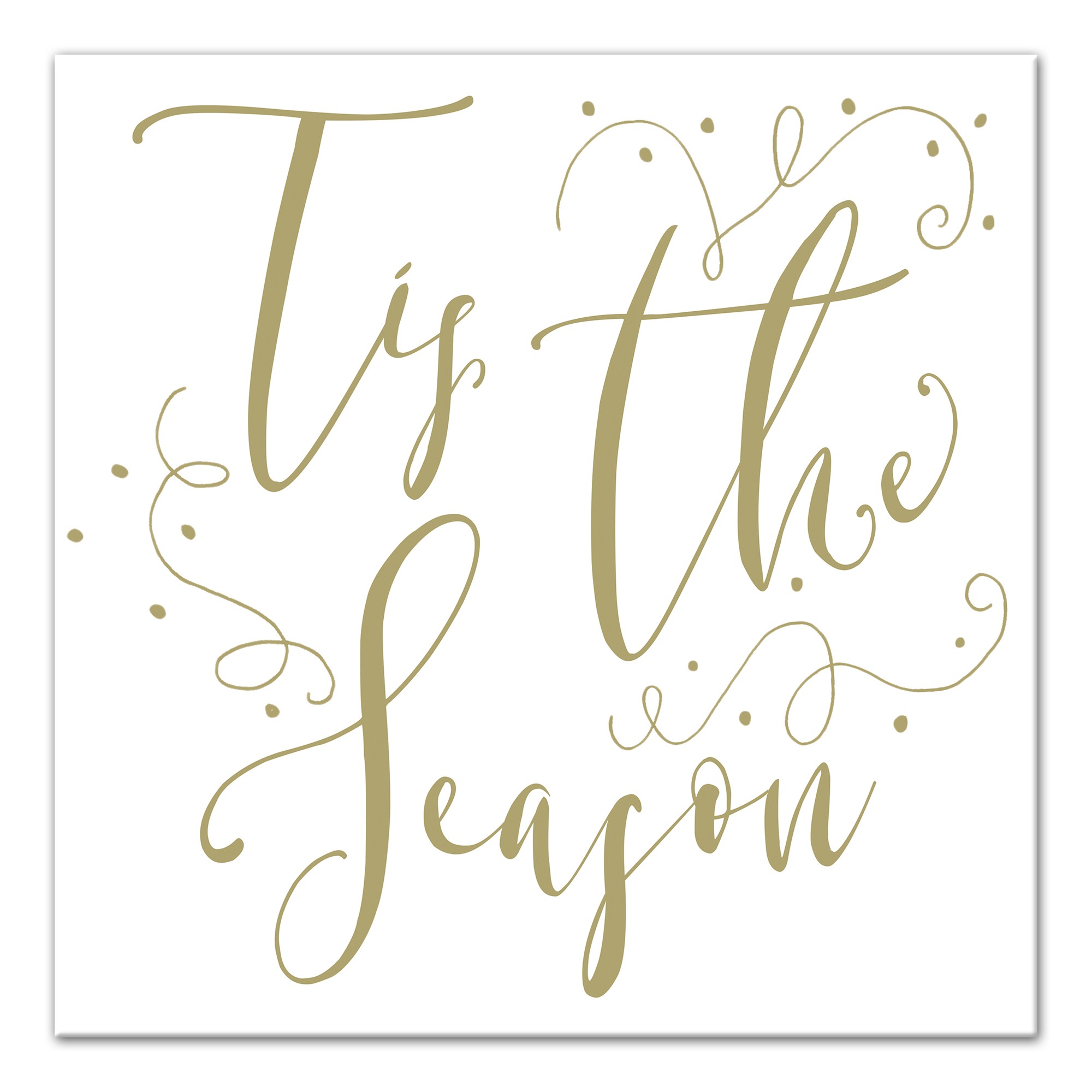 Tis The Season Script 16x16 Canvas Wall Art