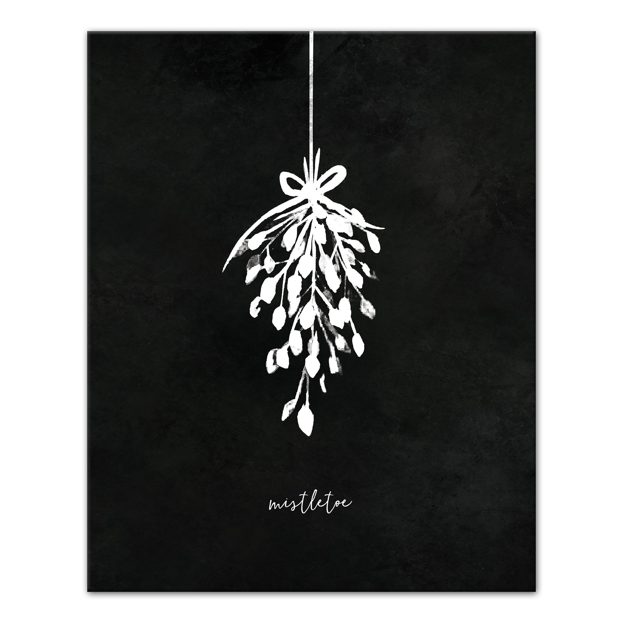 Black and White Mistletoe 16x20 Canvas Wall Art