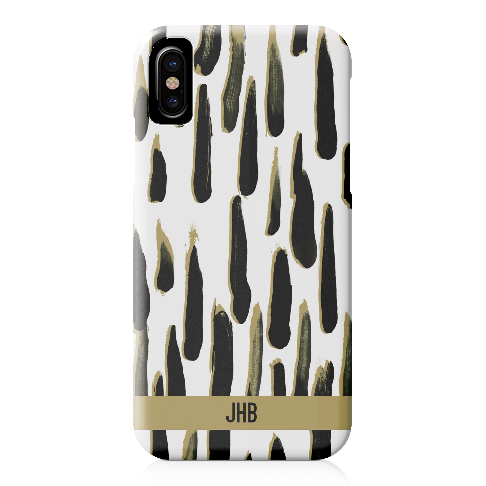 Black and Gold Paint Strokes iPhone Case