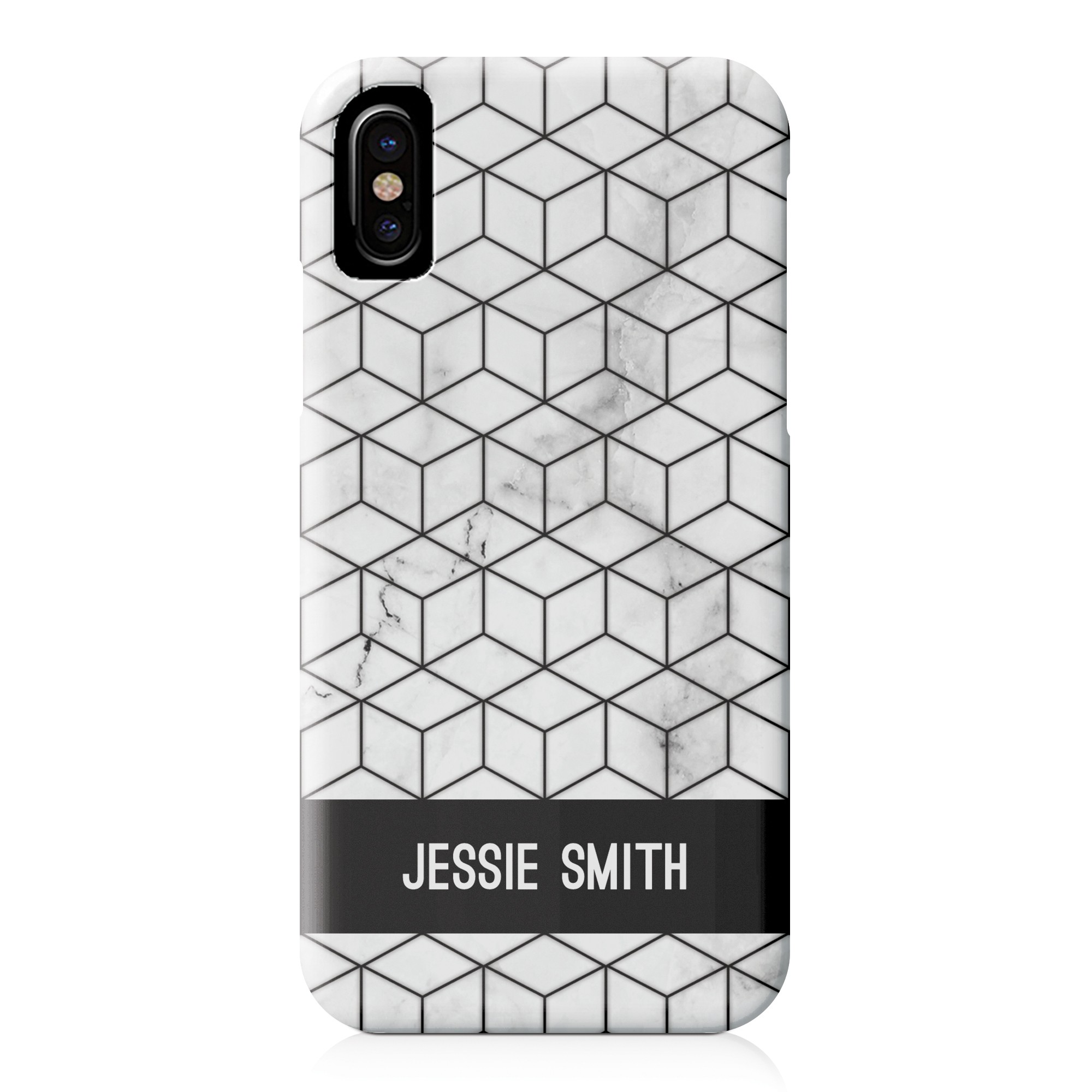 Black Box Marble iPhone X Personalized Barely There Case