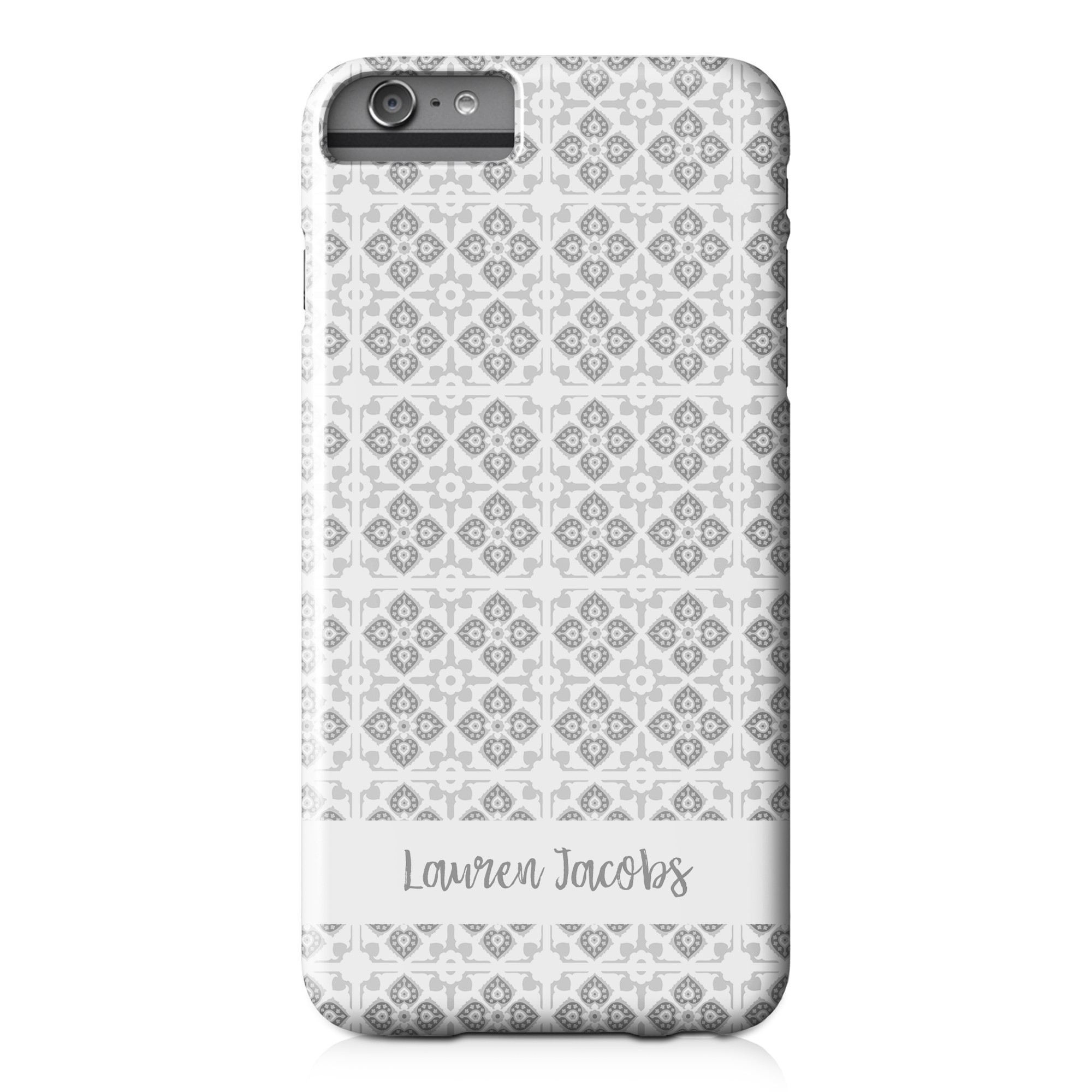 Gray Boho Tile iPhone 6 Plus Personalized Barely There Case