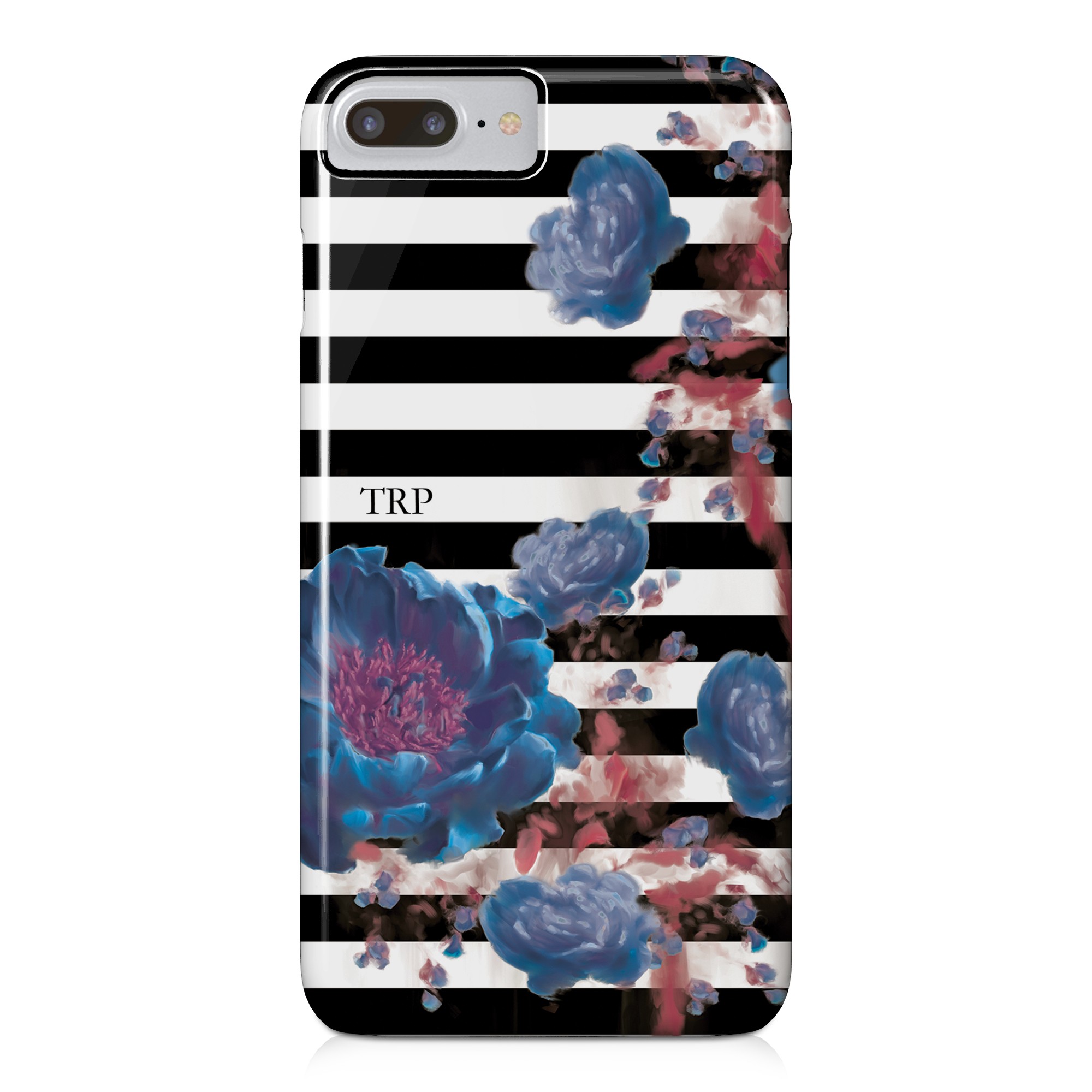 Floral Stripes iPhone 8 Plus Personalized Barely There Case