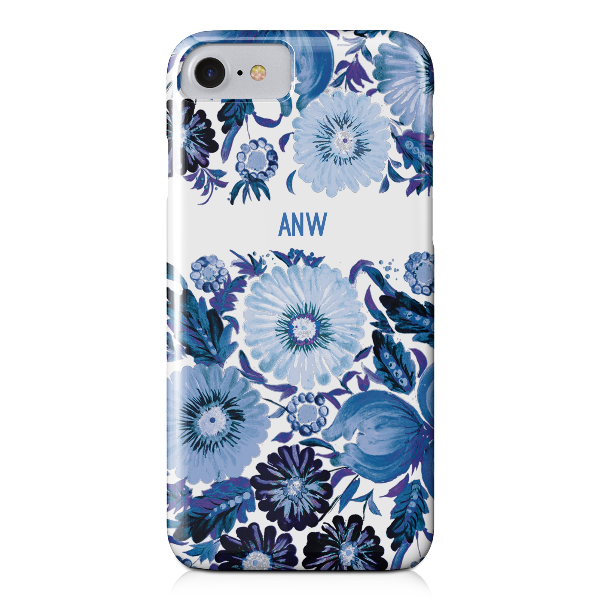 Blue Florals iPhone 7 Personalized Barely There Case