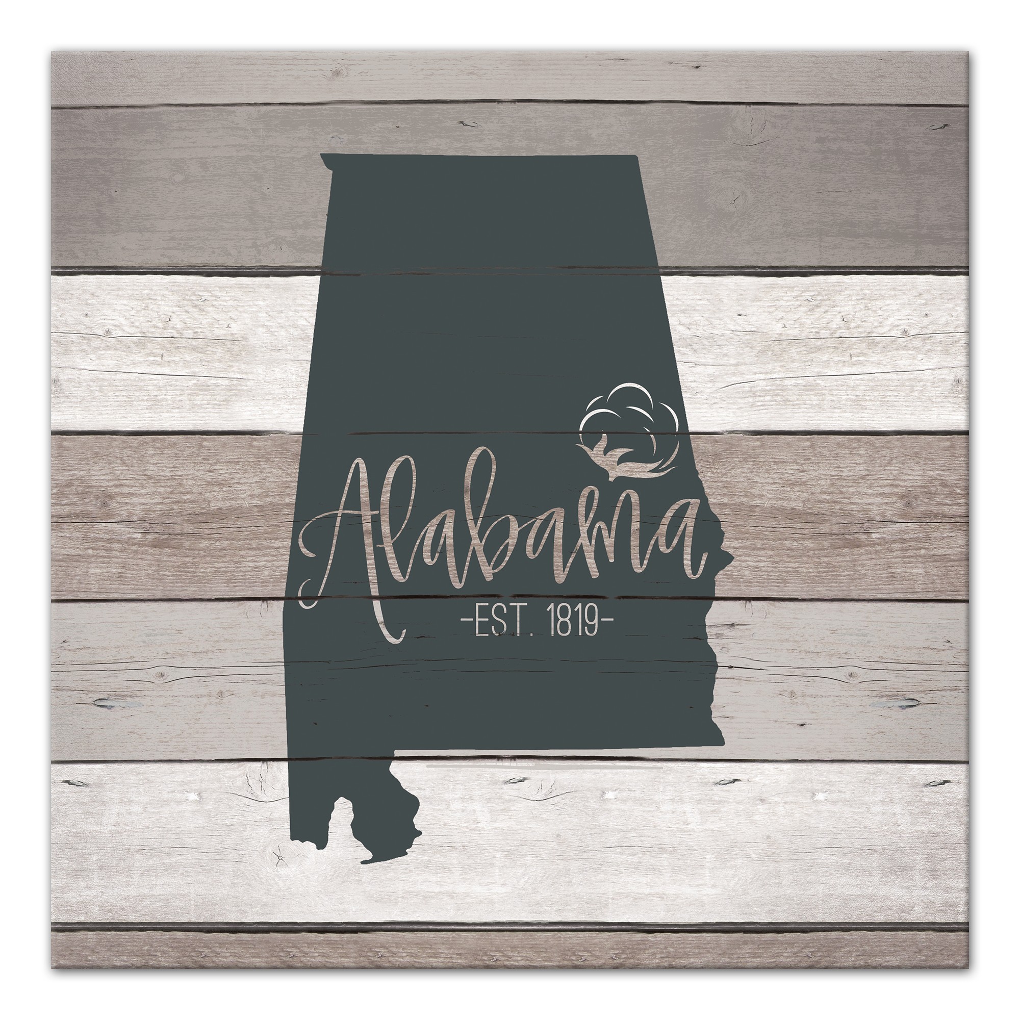 Alabama Established 16x16 Canvas Wall Art