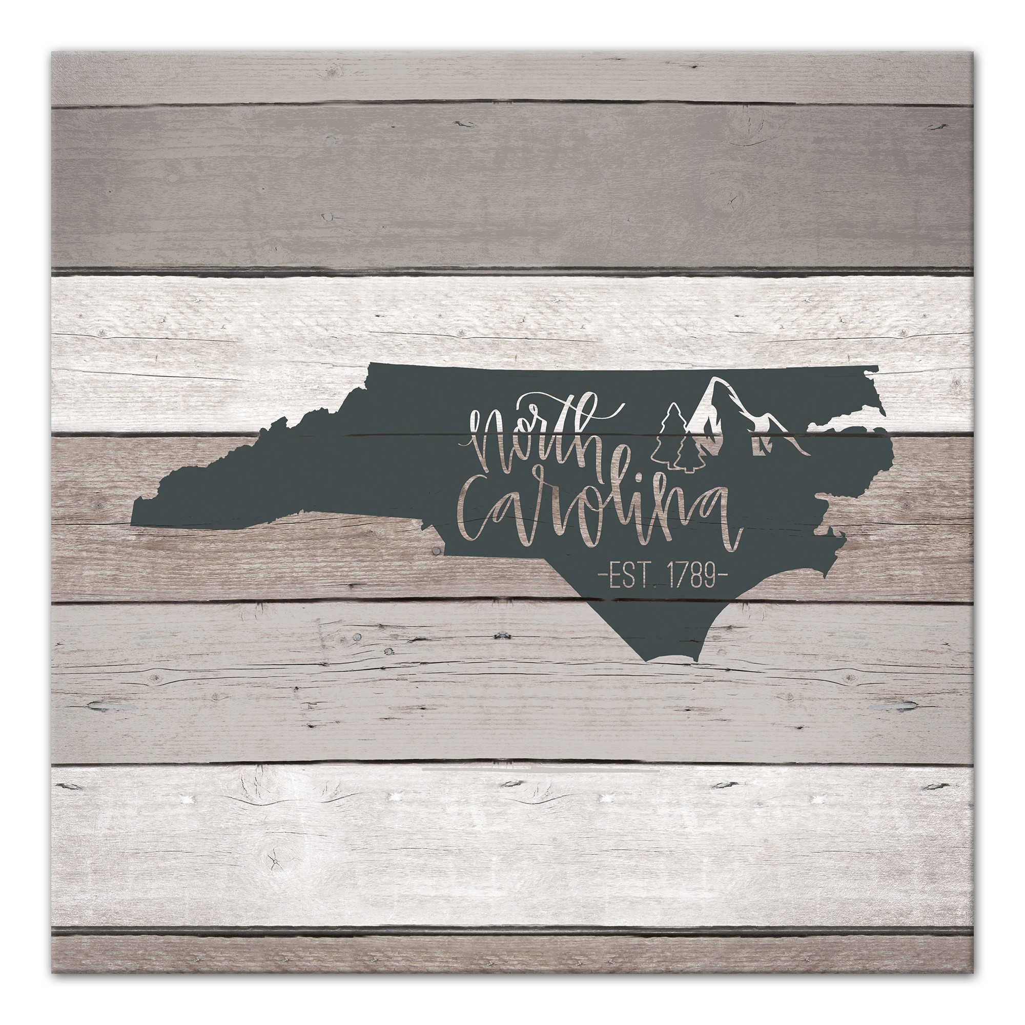 North Carolina Established 16x16 Canvas Wall Art