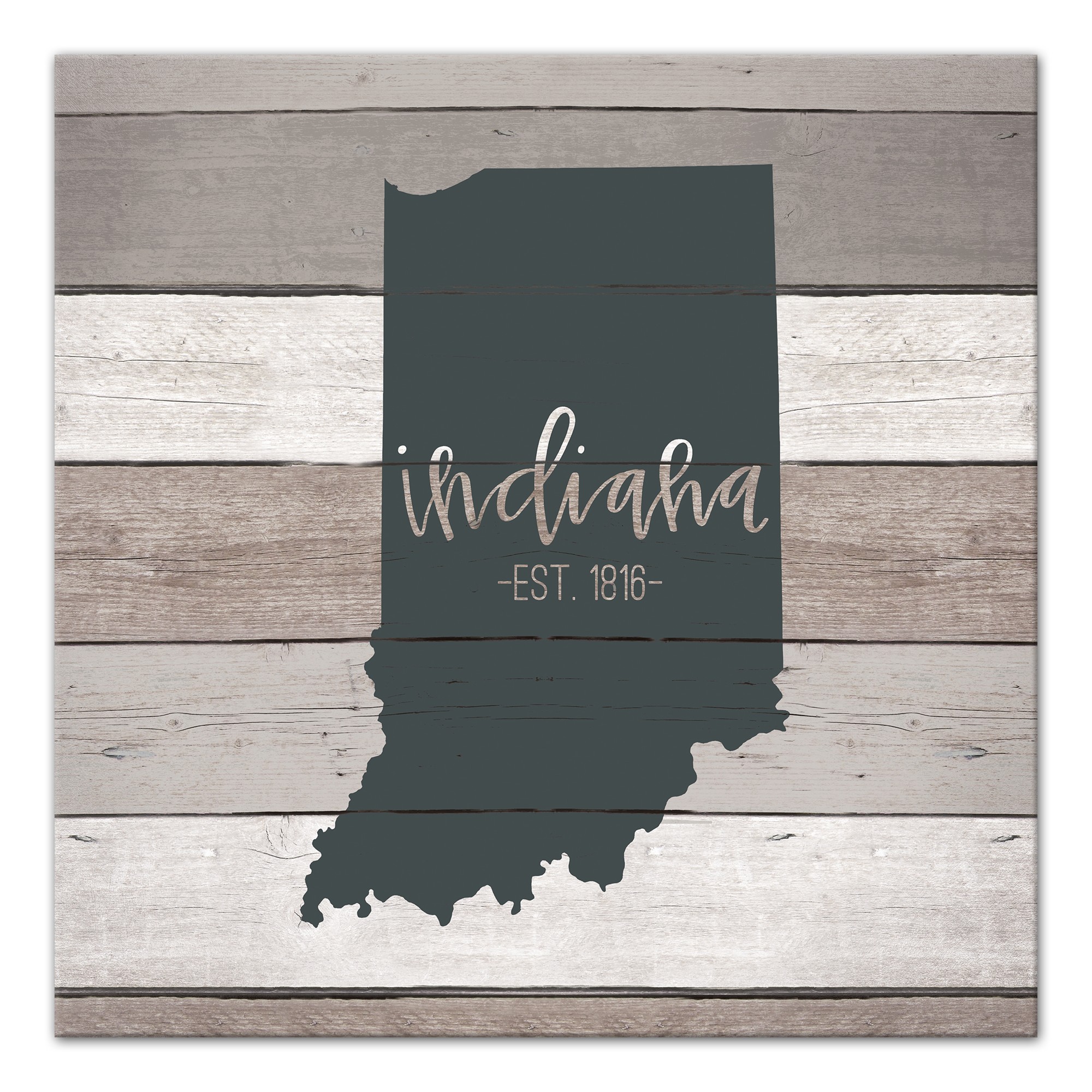 Indiana Established 16x16 Canvas Wall Art