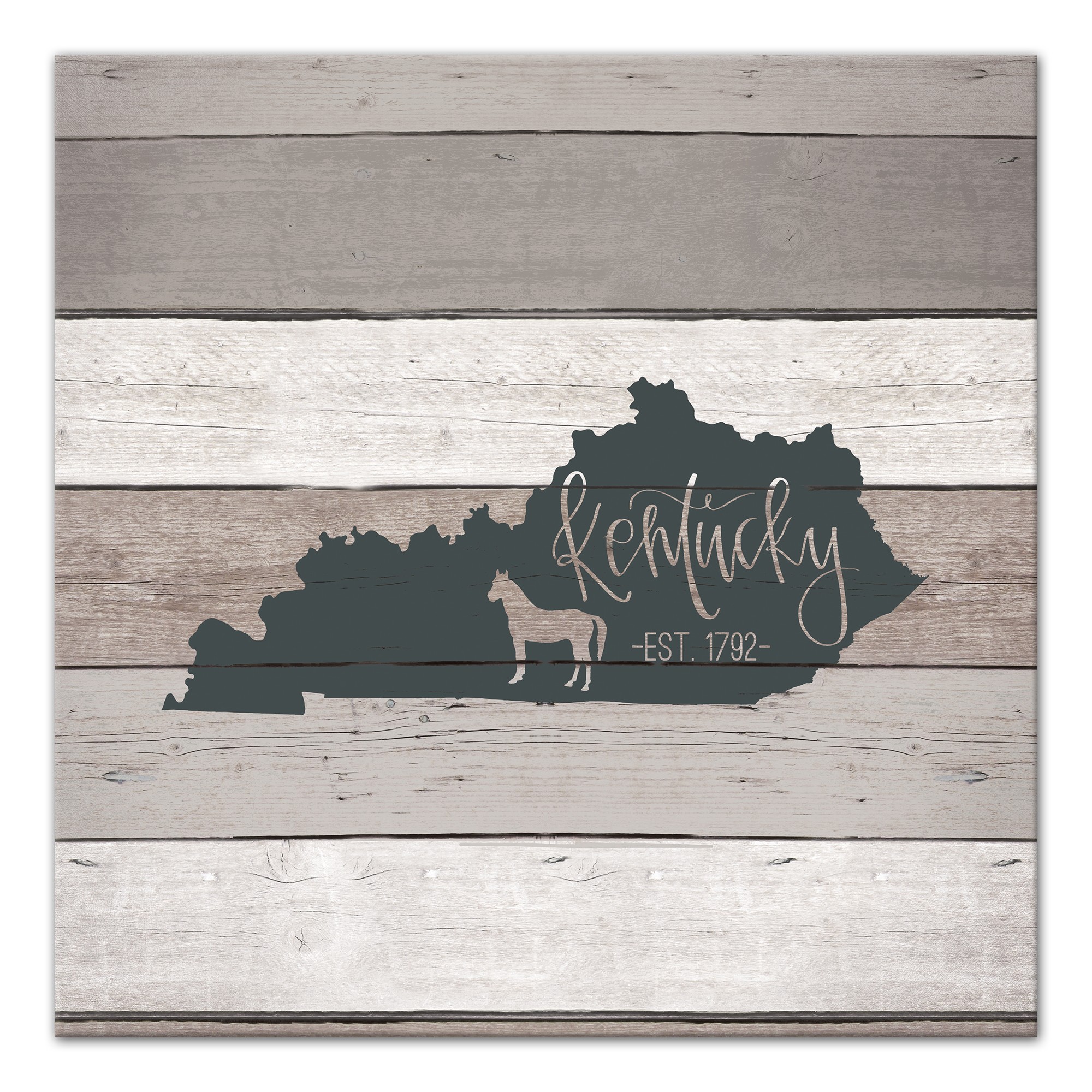 Kentucky Established 16x16 Canvas Wall Art