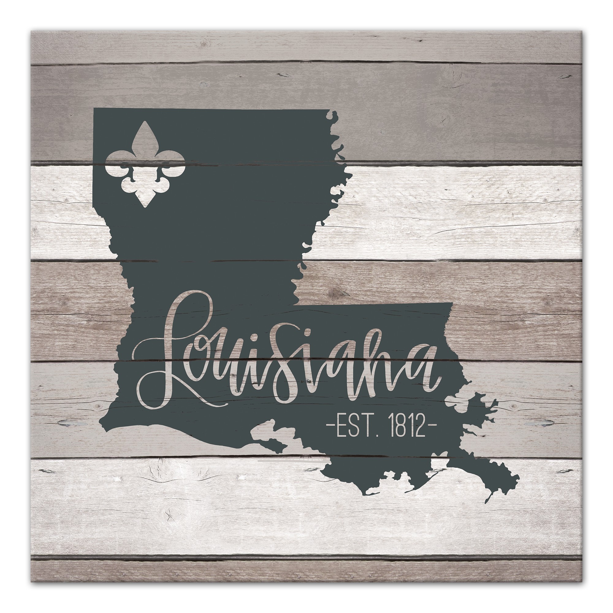 Louisiana Established 16x16 Canvas Wall Art