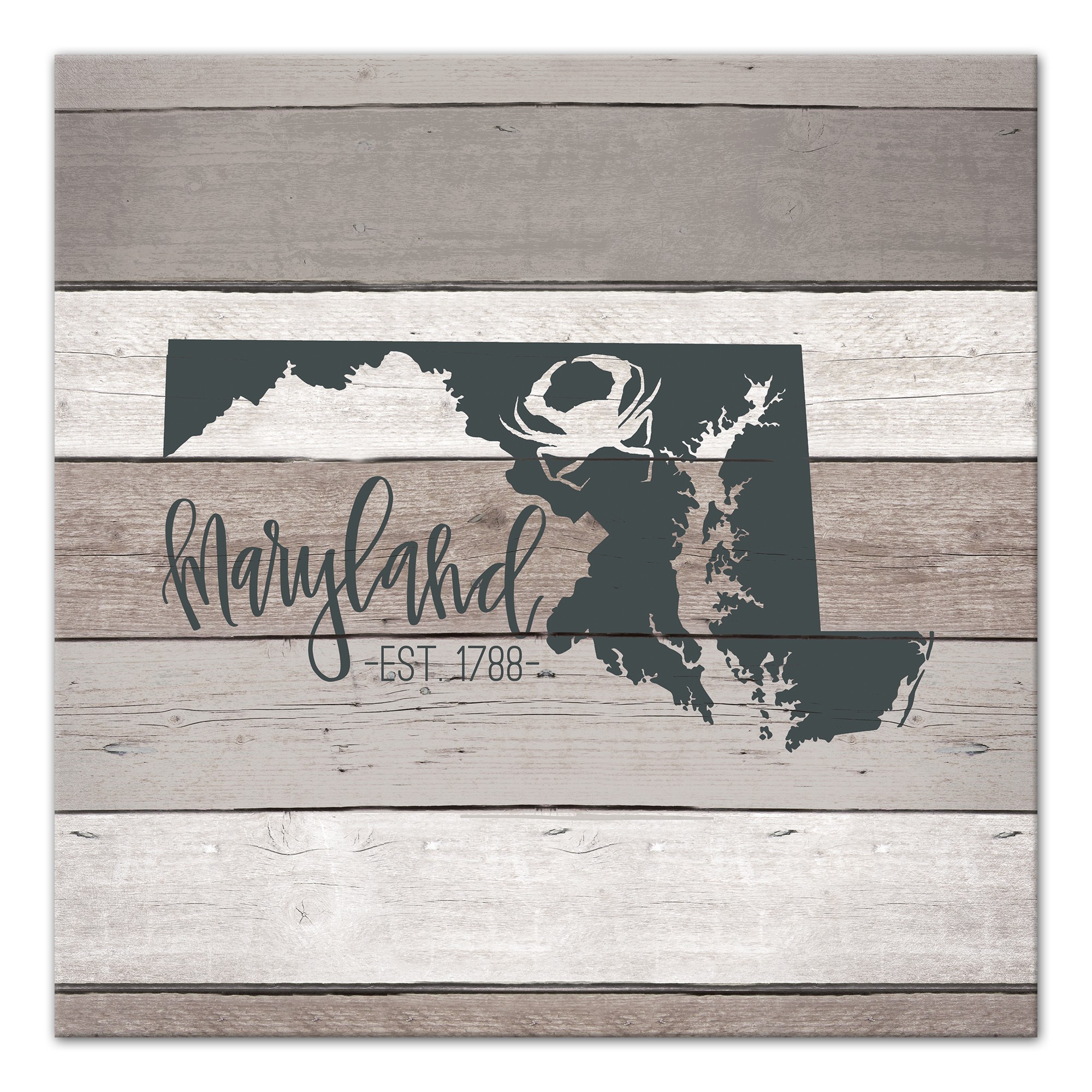 Maryland Established 16x16 Canvas Wall Art