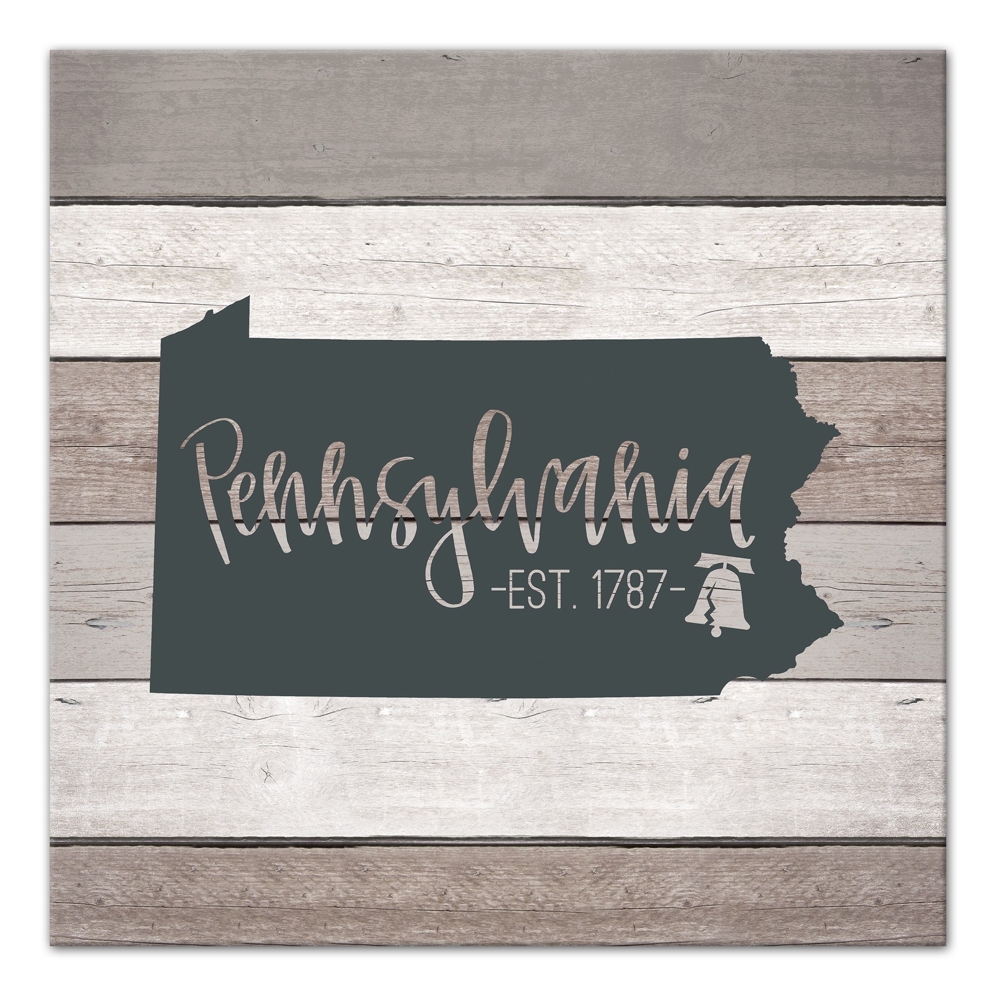 Pennsylvania Established 16x16 Canvas Wall Art