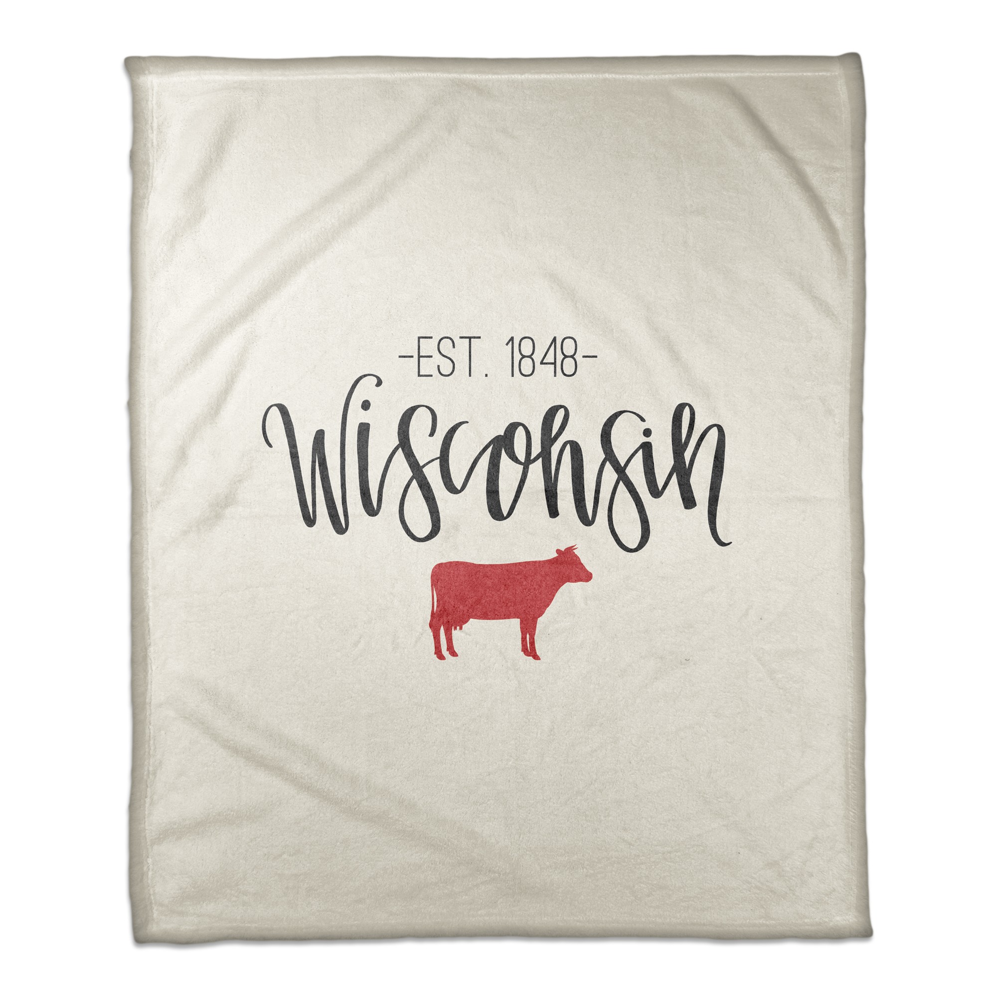 Wisconsin Established 50x60 Coral Fleece Blanket