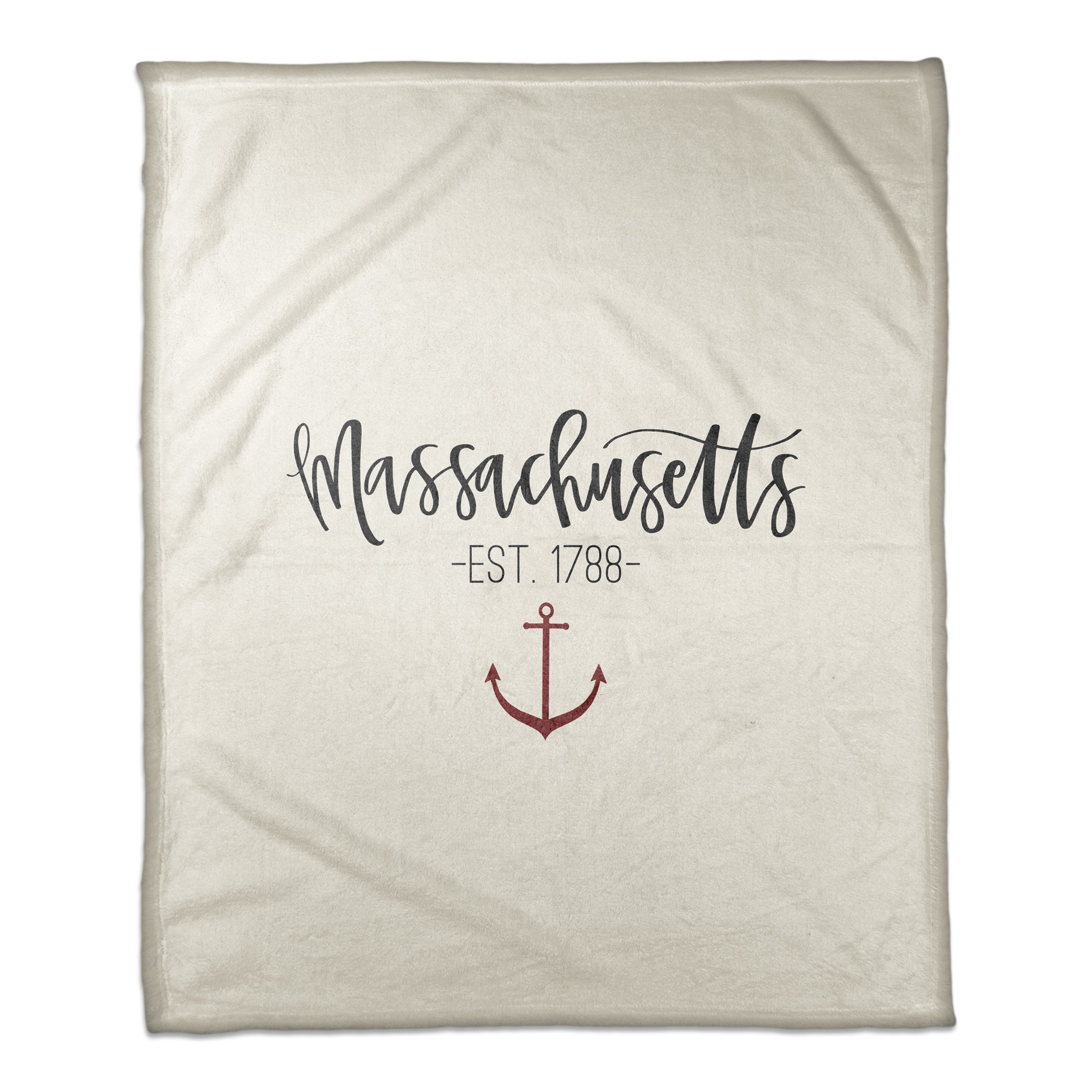 Massachusetts Established 50x60 Coral Fleece Blanket