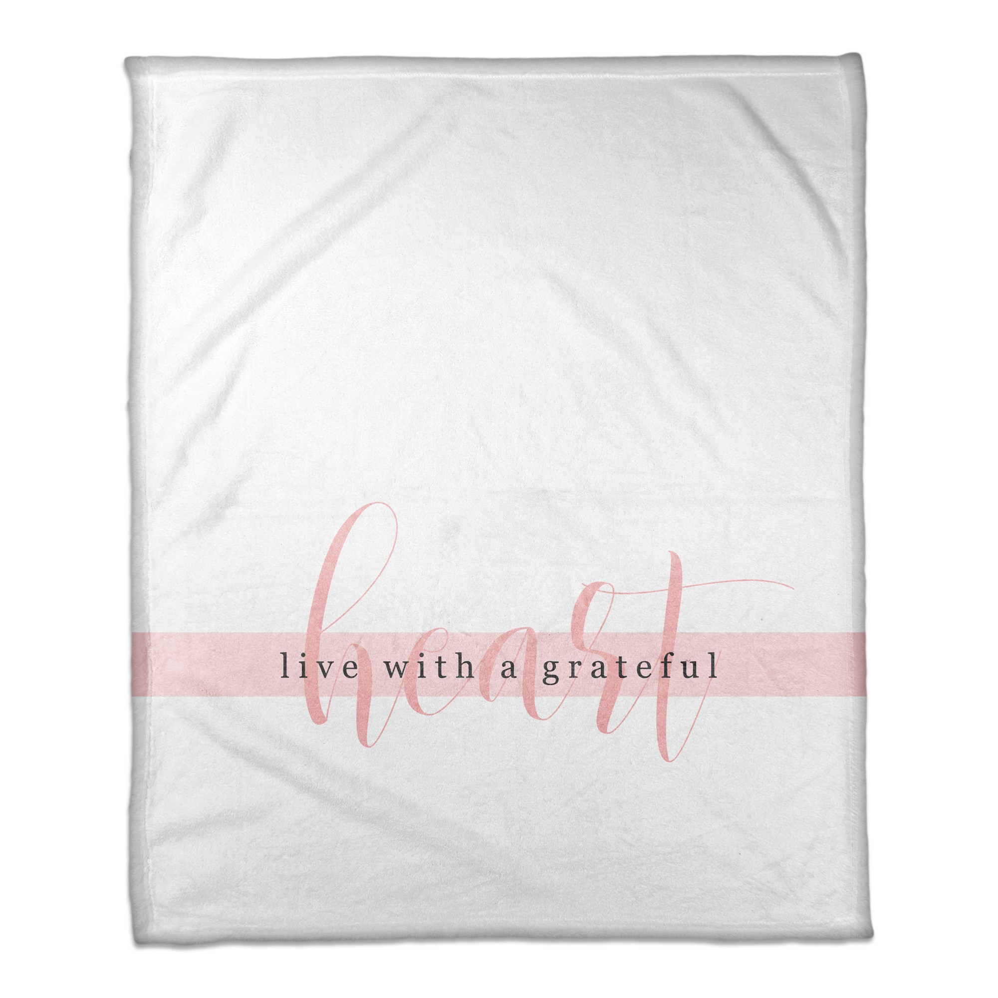 Live with a Grateful Heart 50x60 Coral Fleece Blanket