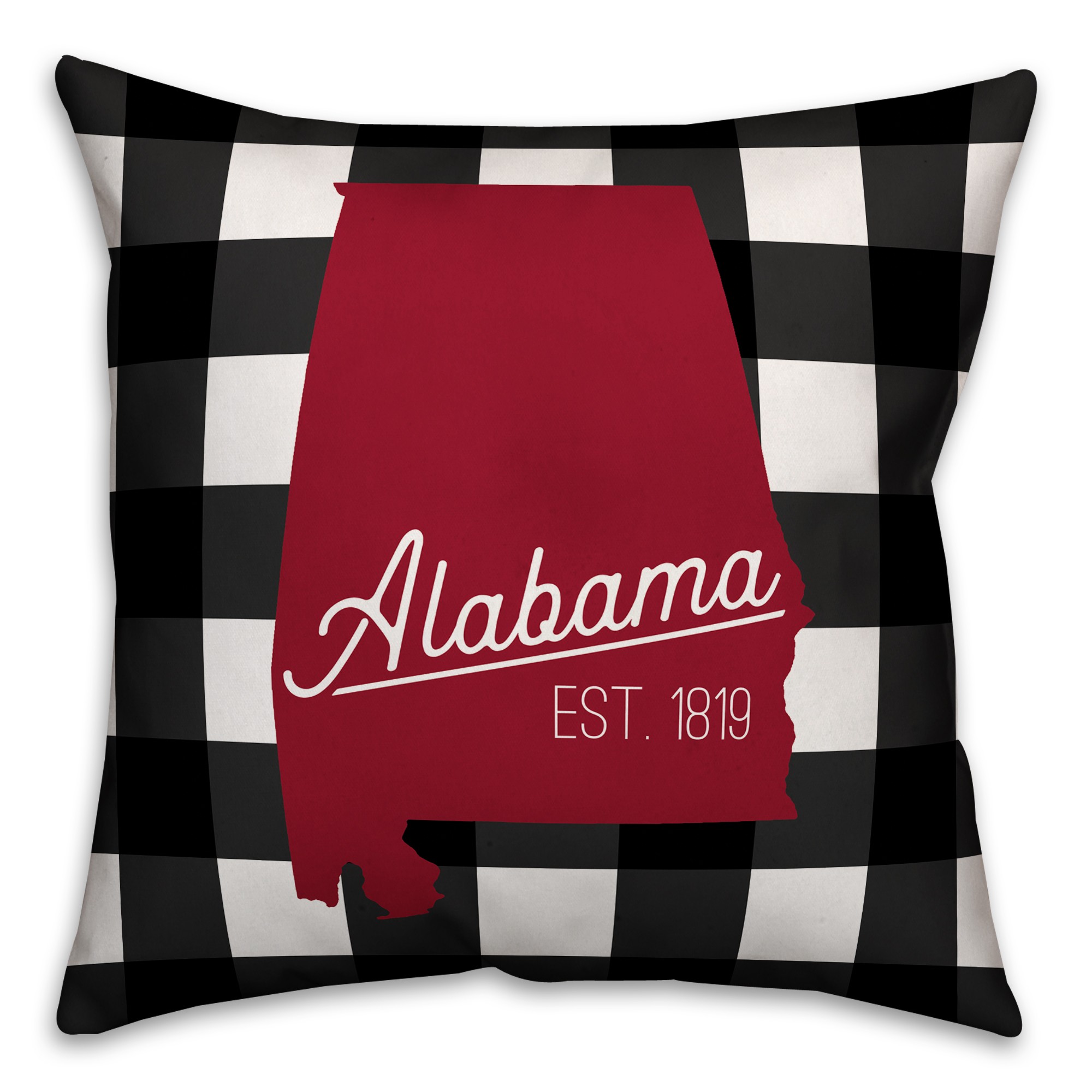 Alabama Buffalo Check 18x18 Spun Poly Pillow