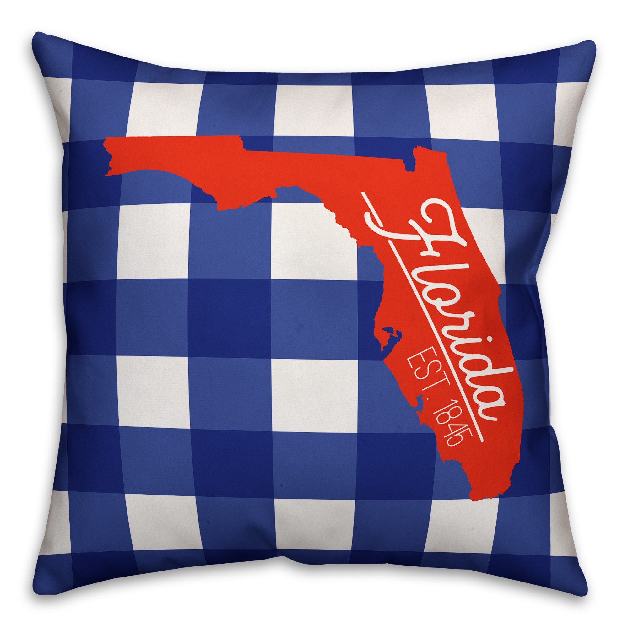 Florida Buffalo Check 18x18 Spun Poly Pillow