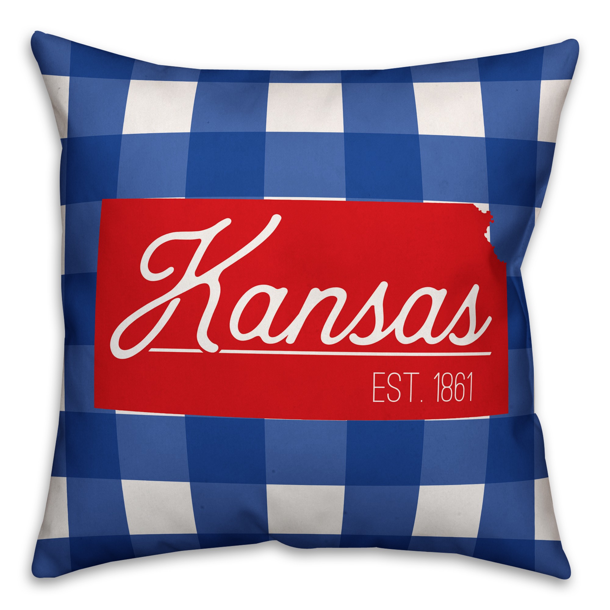 Kansas Buffalo Check 18x18 Spun Poly Pillow