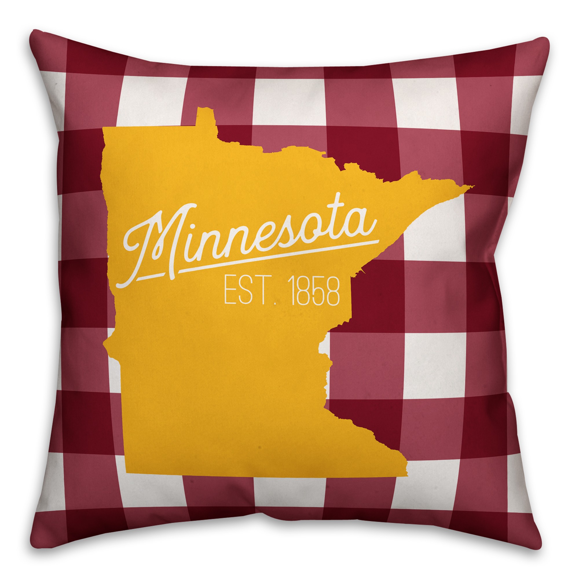 Minnesota Buffalo Check 18x18 Spun Poly Pillow