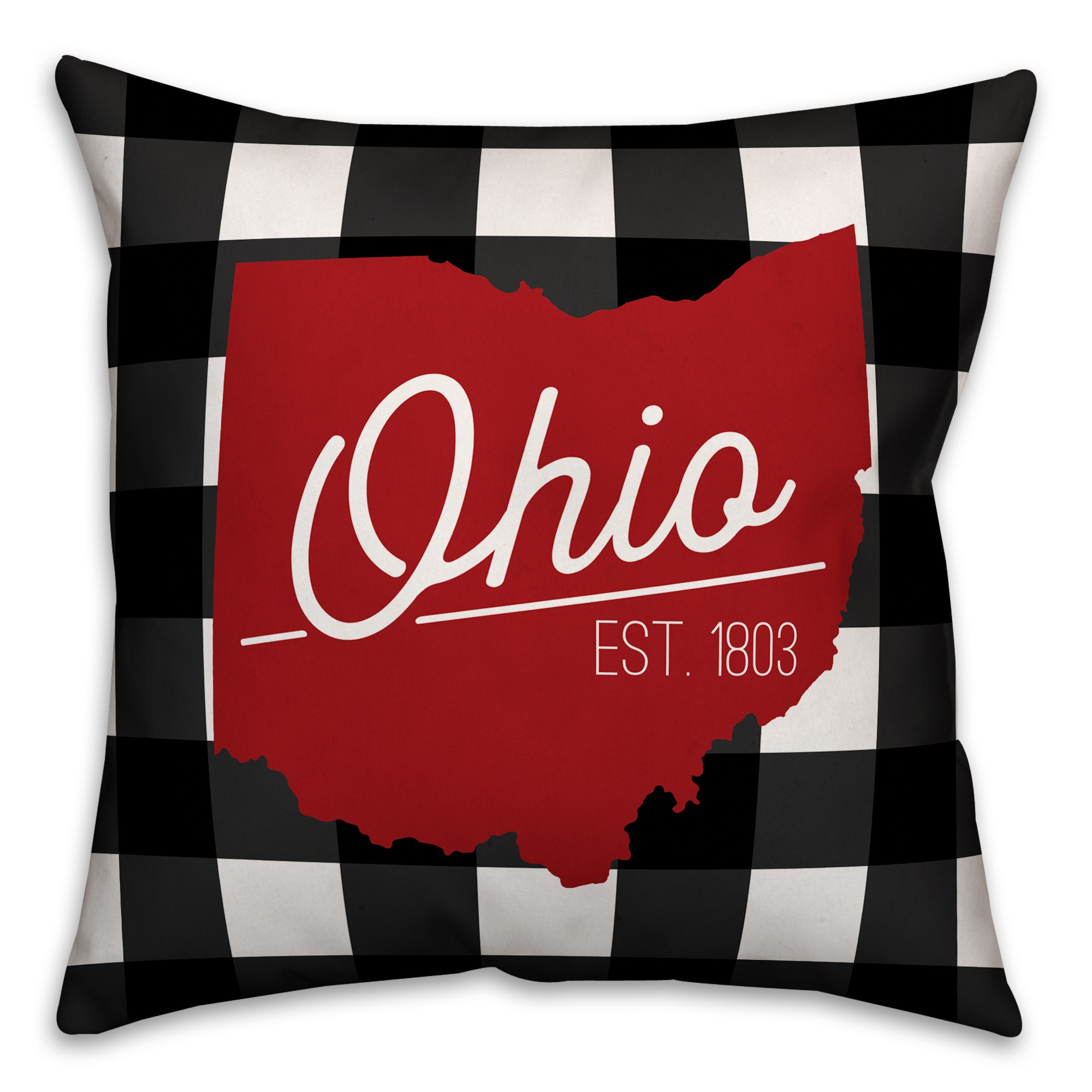 Ohio Buffalo Check 18x18 Spun Poly Pillow