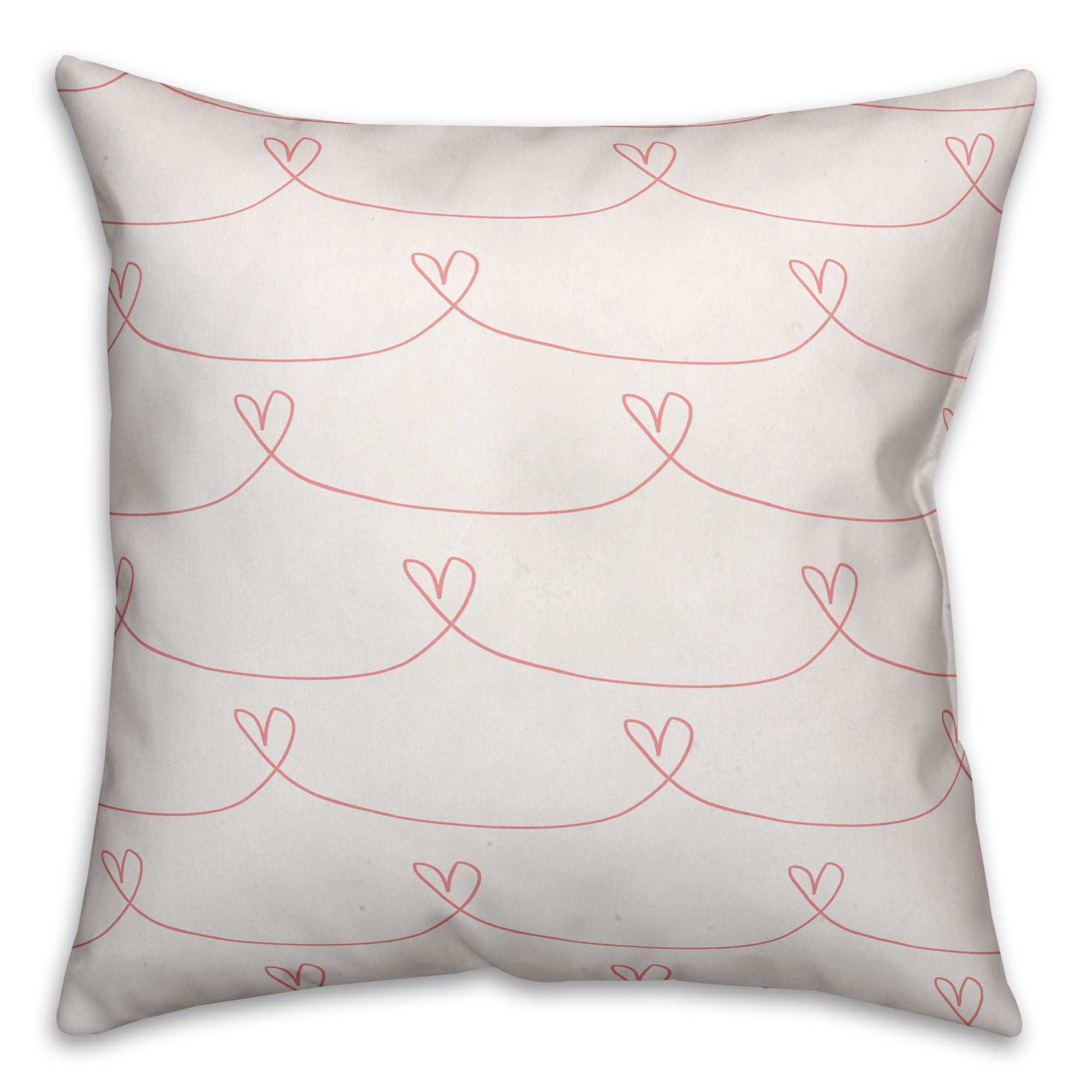Simple Heart Pattern 18x18 Spun Poly Pillow
