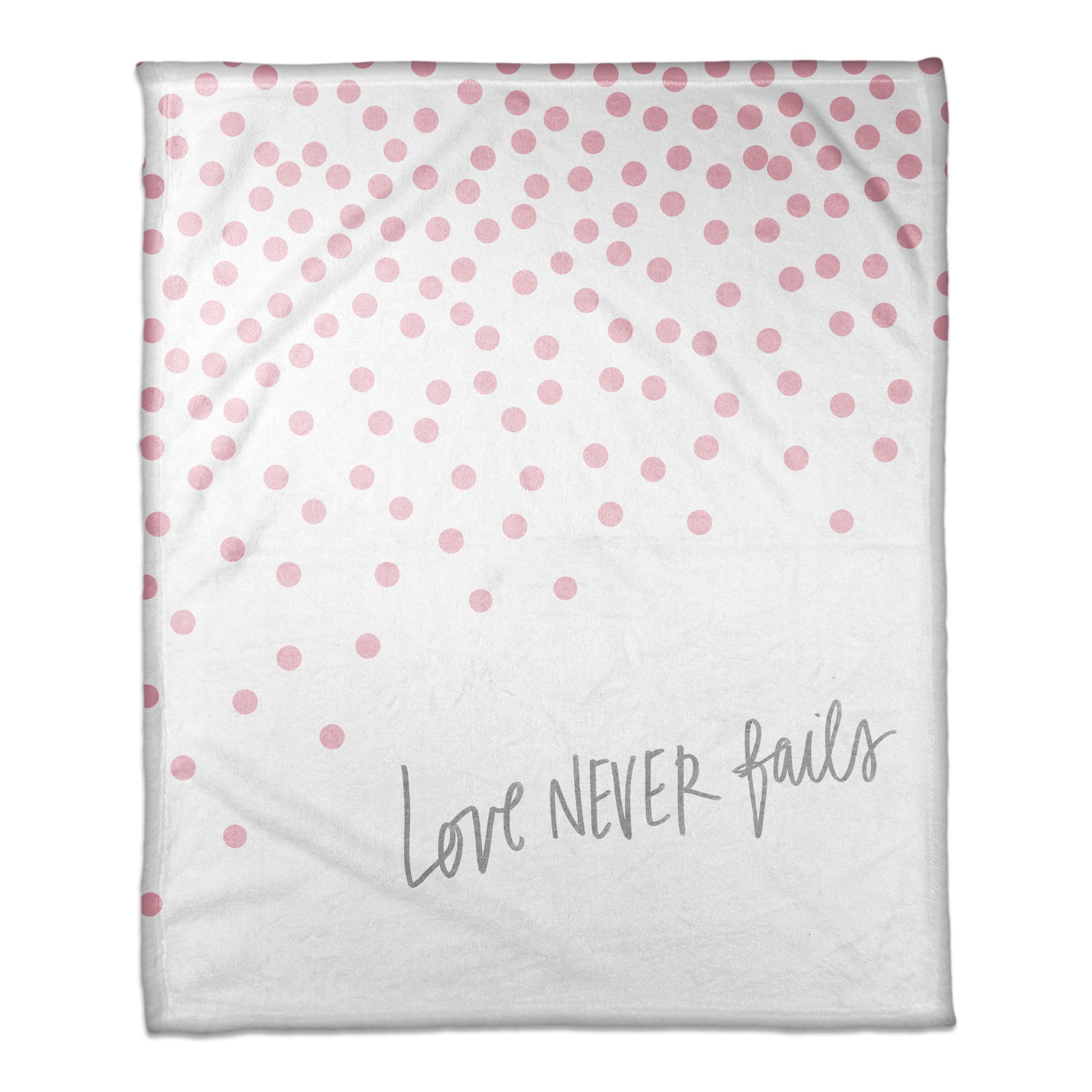 Love Never Fails Pink 50x60 Coral Fleece Blanket