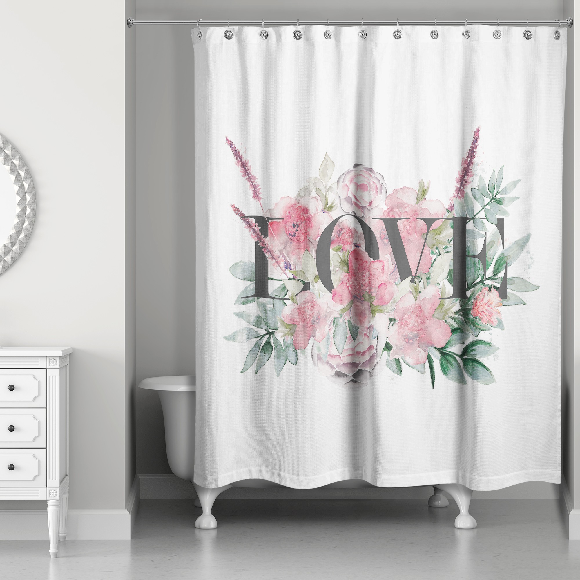 Love Botanicals 71x74 Shower Curtain