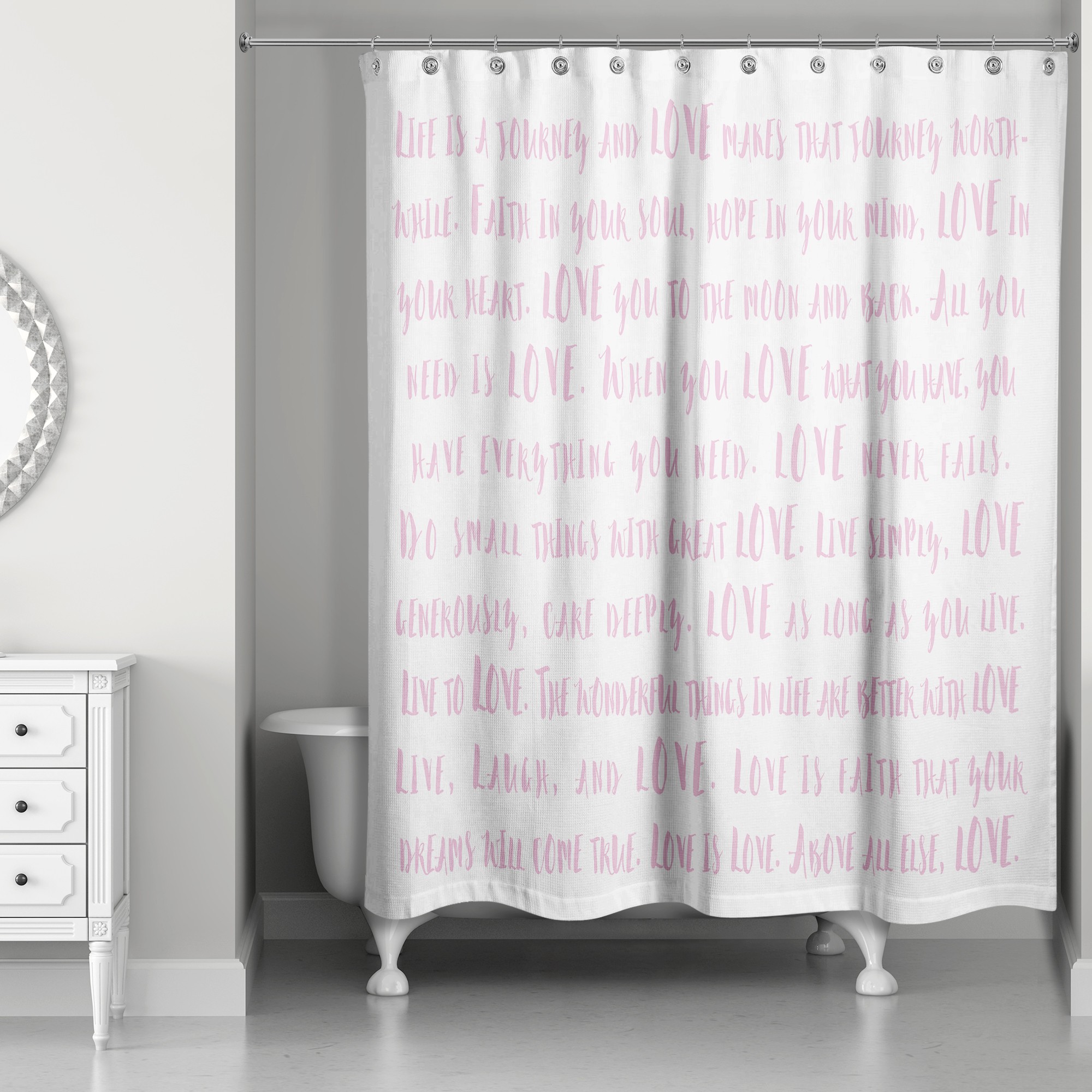 Love Sayings 71x74 Shower Curtain