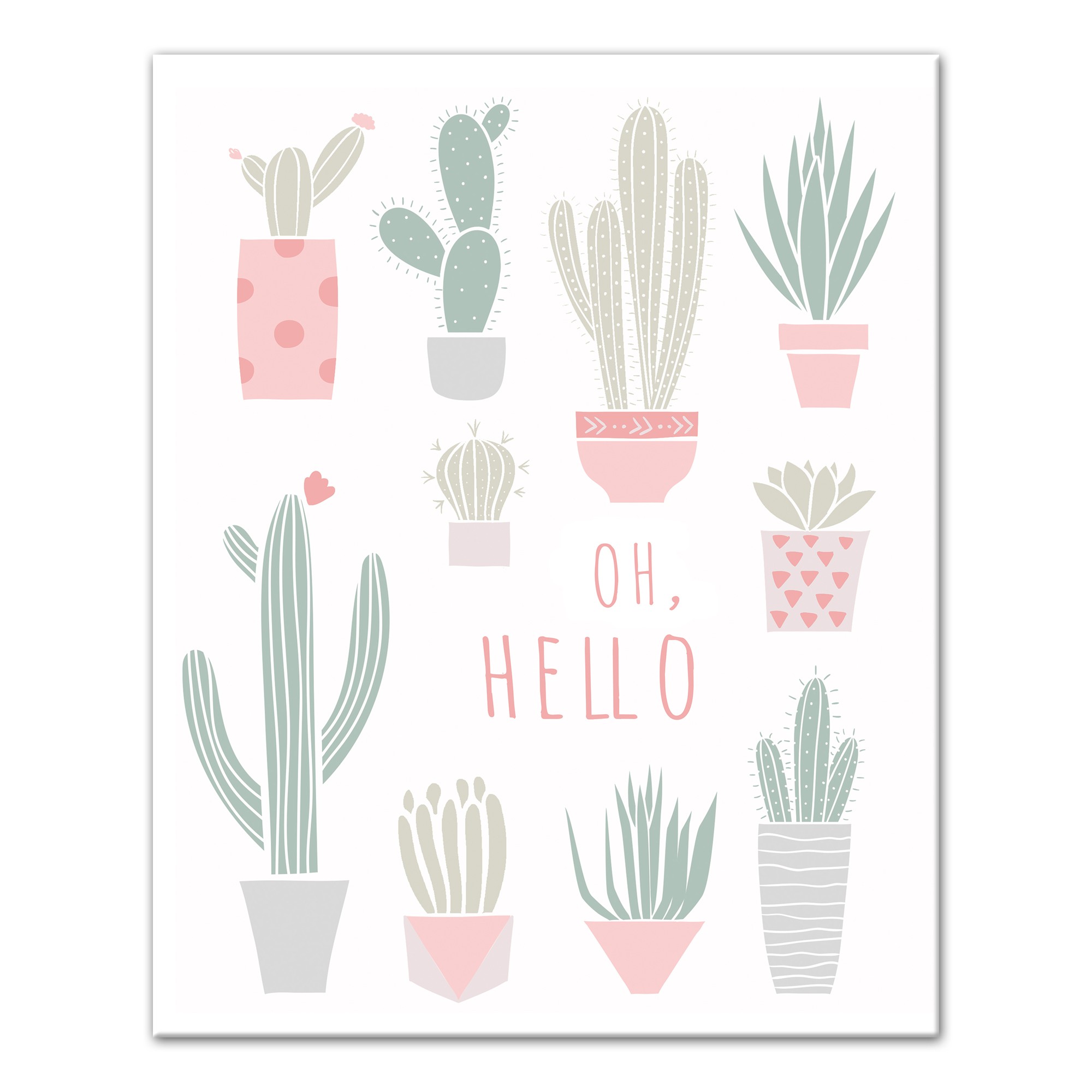 Oh, Hello Cacti 16x20 Canvas Wall Art