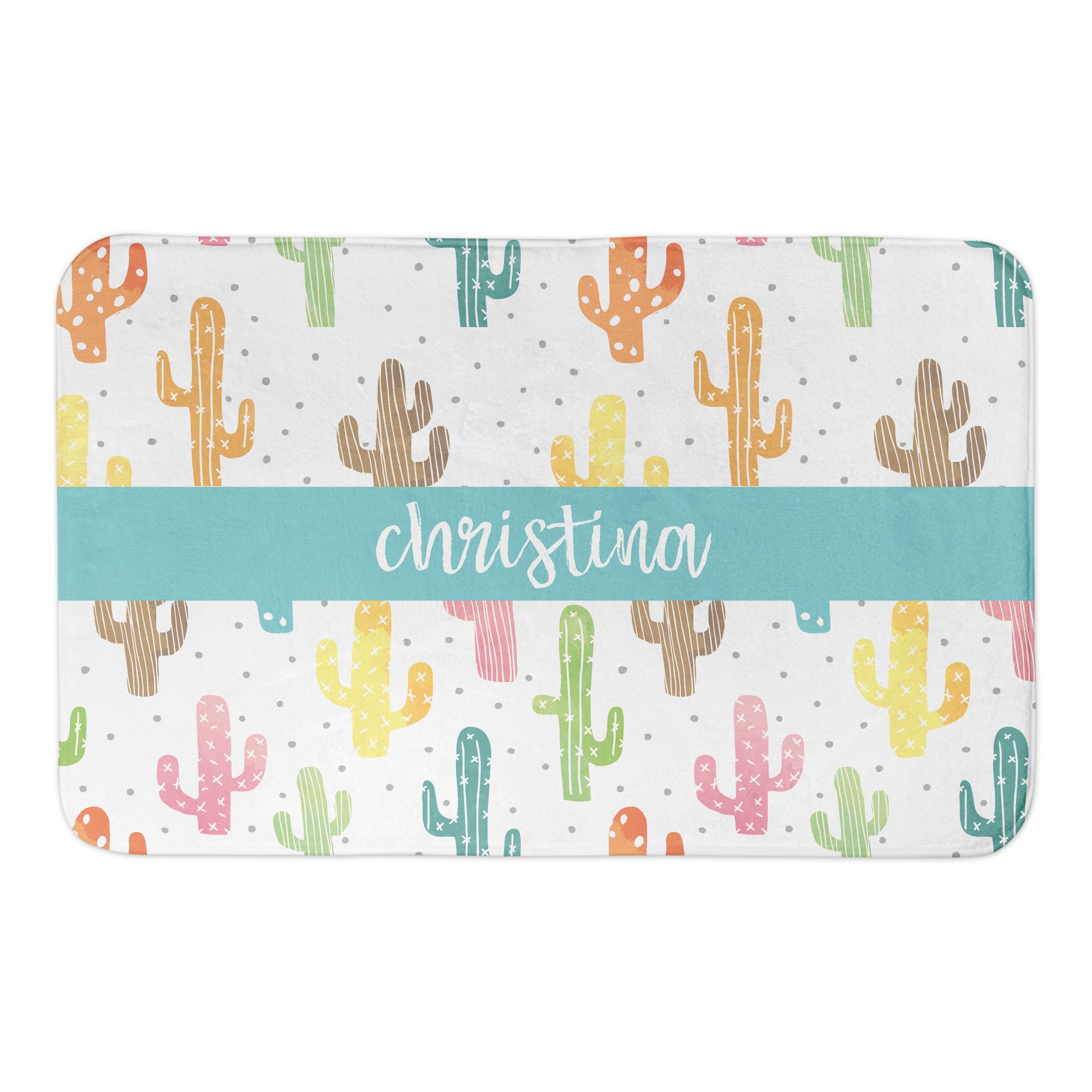 Colorful Cacti 34x21 Personalized Bath Mat