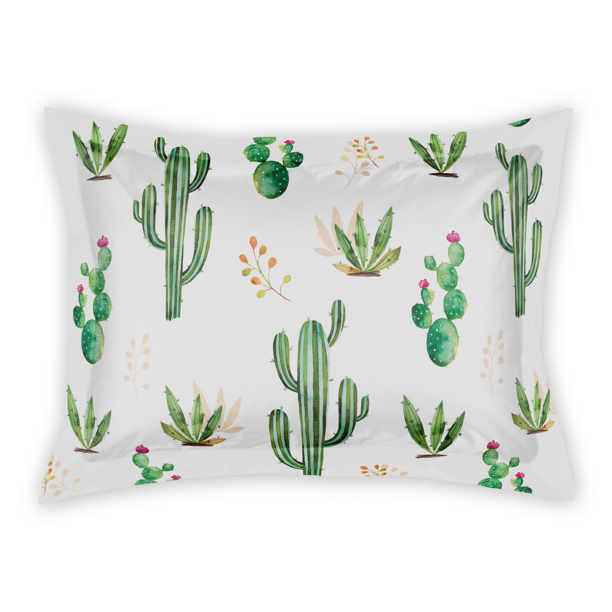 Small Cactus Pattern Standard Brushed Poly Sham