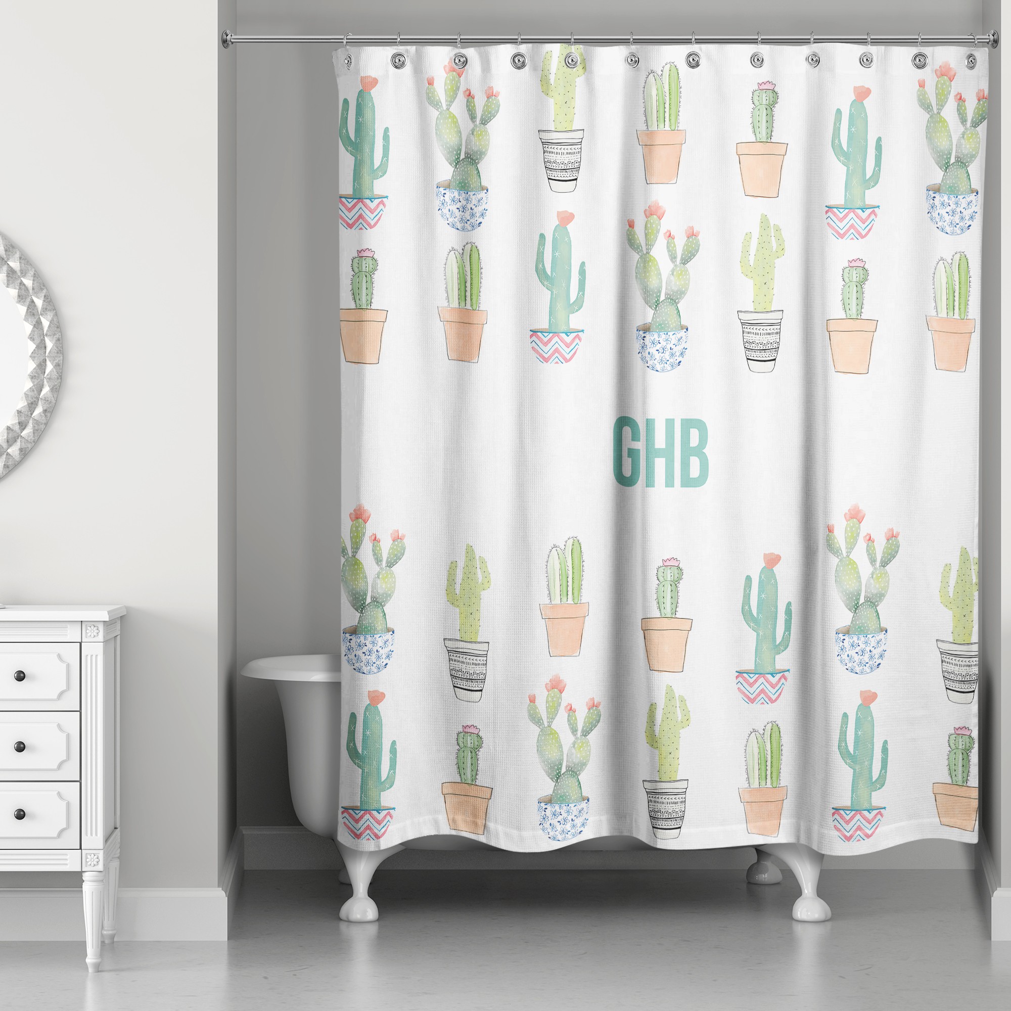 Cacti Buddies 71x74 Personalized Shower Curtain