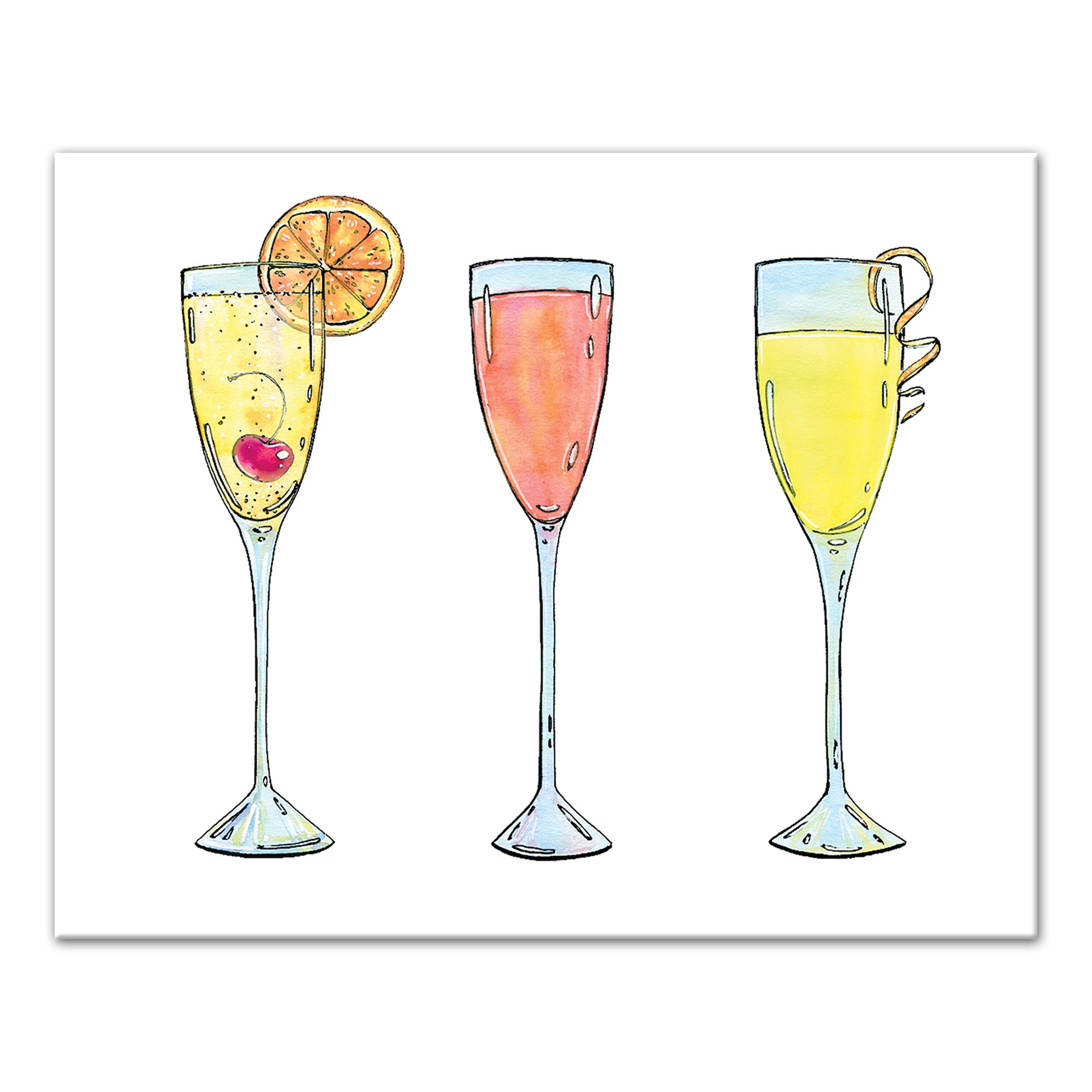 Three Cocktails I 8x10 Canvas Wall Art