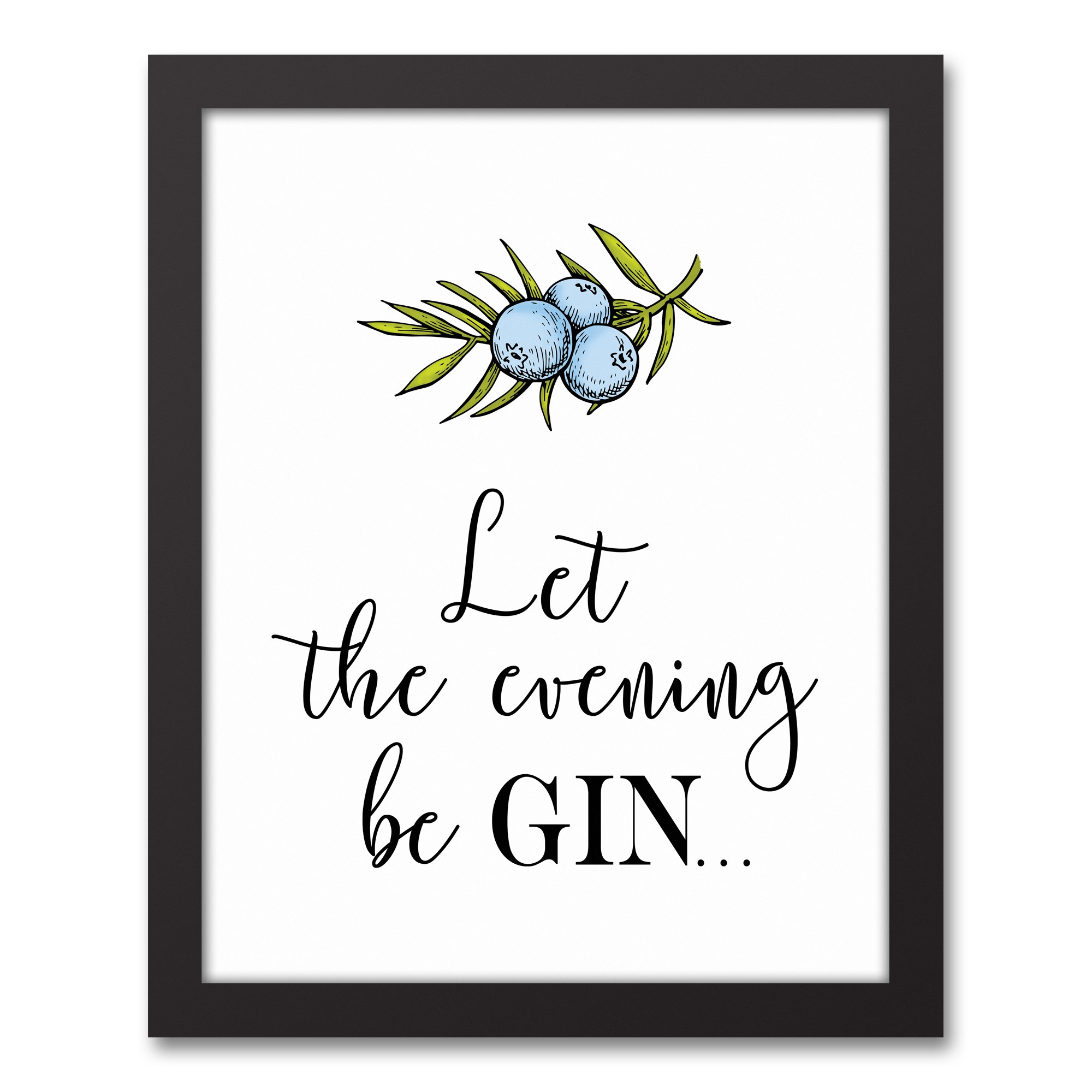 Let The Evening Be Gin 11x14 Black Framed Canvas