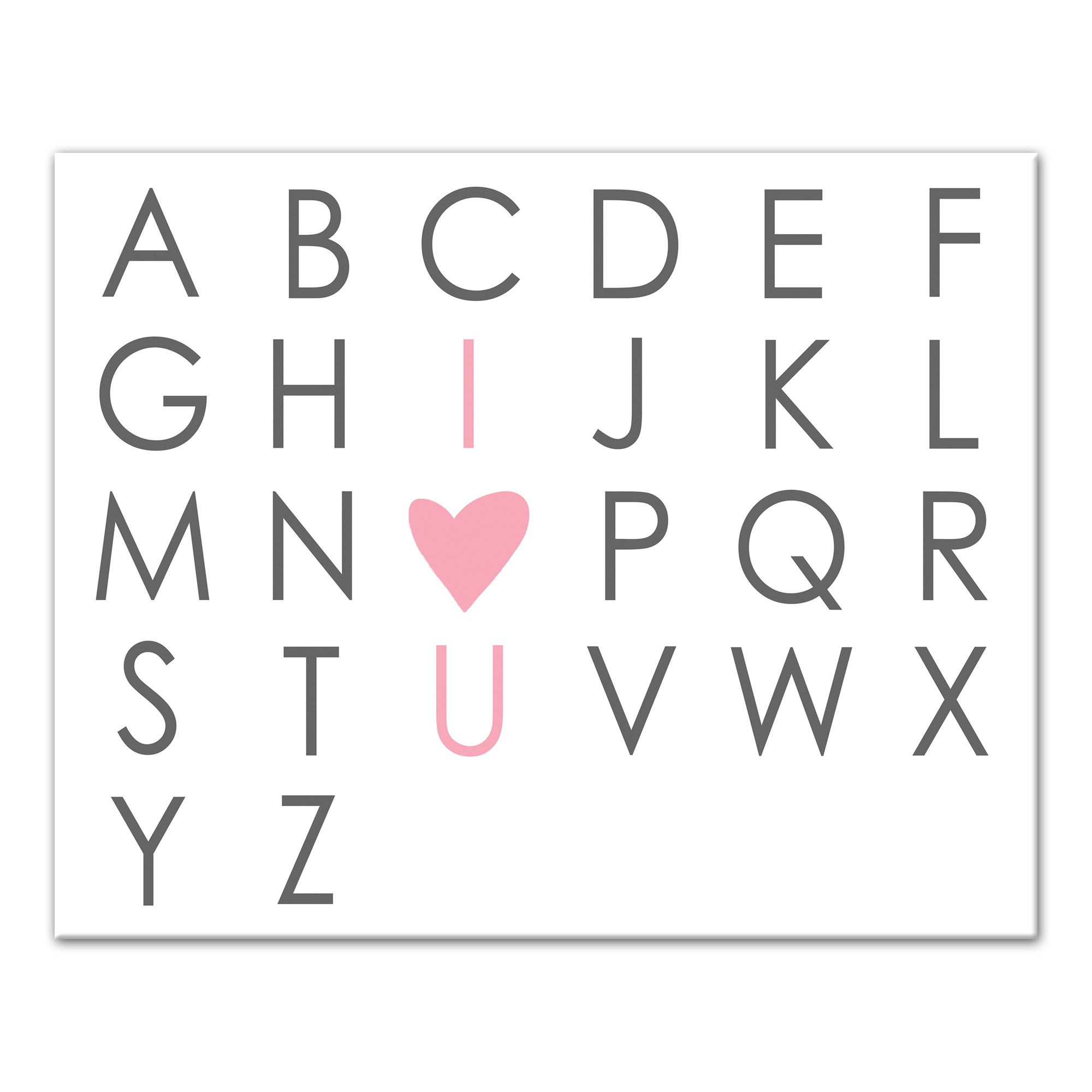 I Heart You Alphabet 16x20 Canvas Wall Art