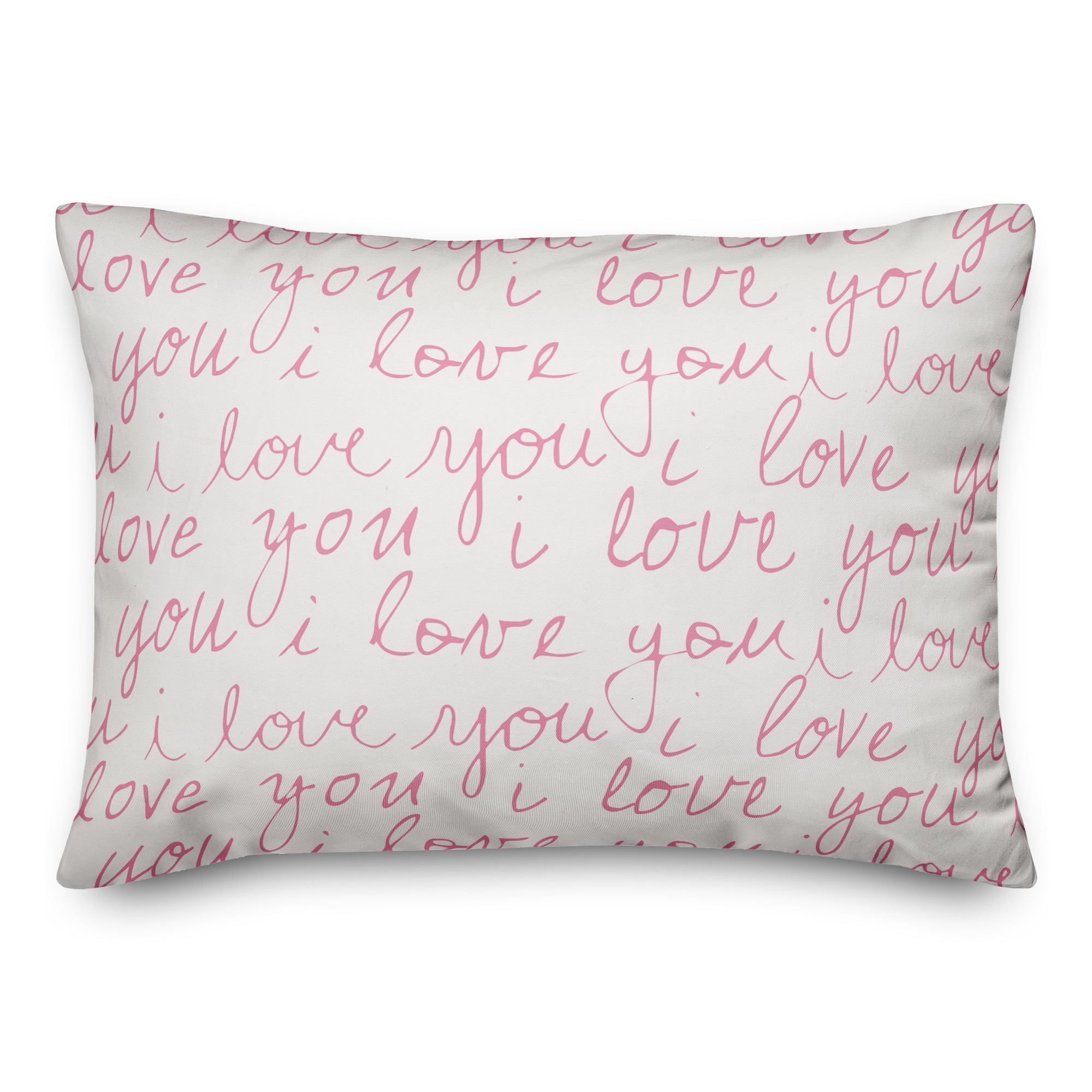 I love You Handwriting 14x20 Spun Poly Pillow