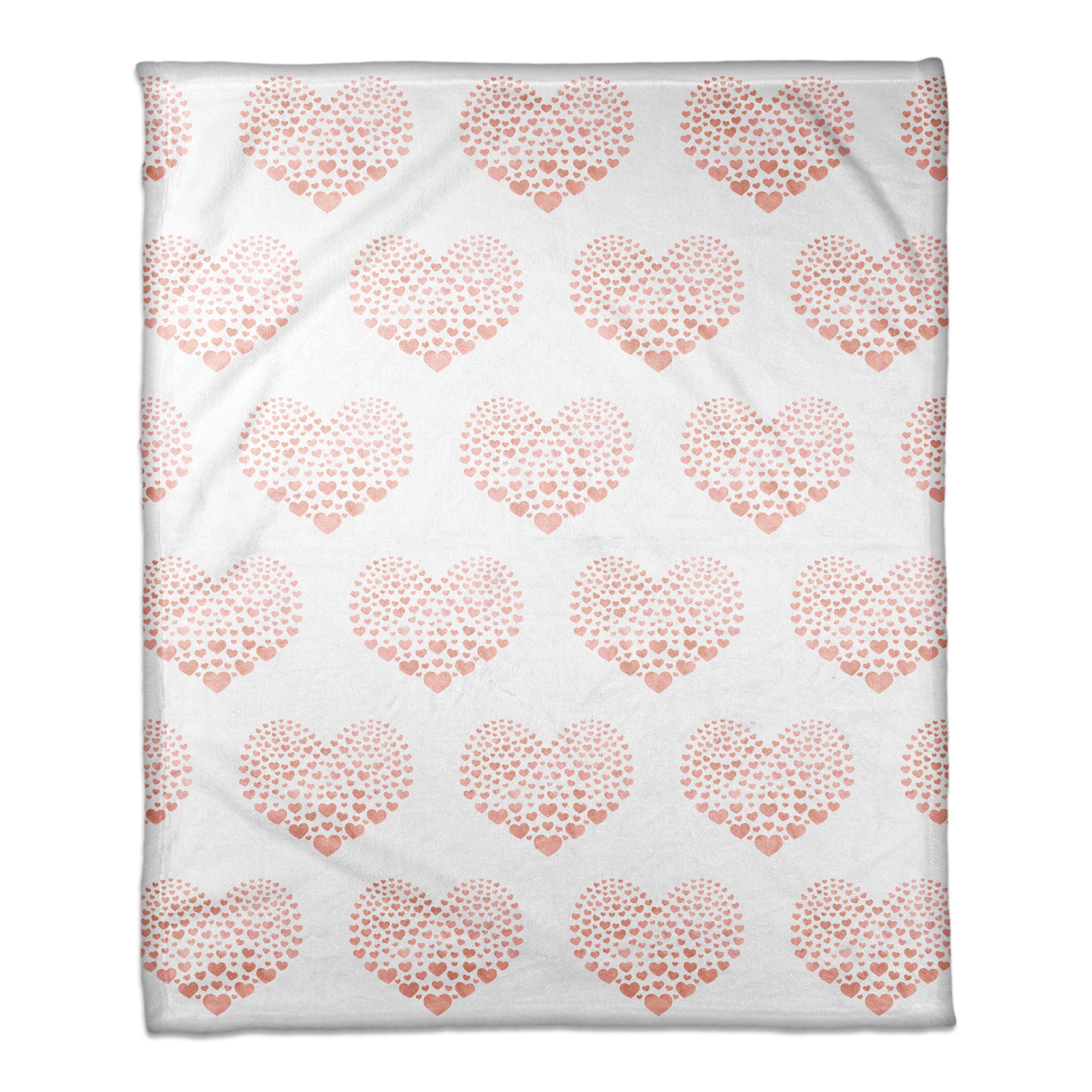 Tiny Pink Hearts 50x60 Coral Fleece Blanket