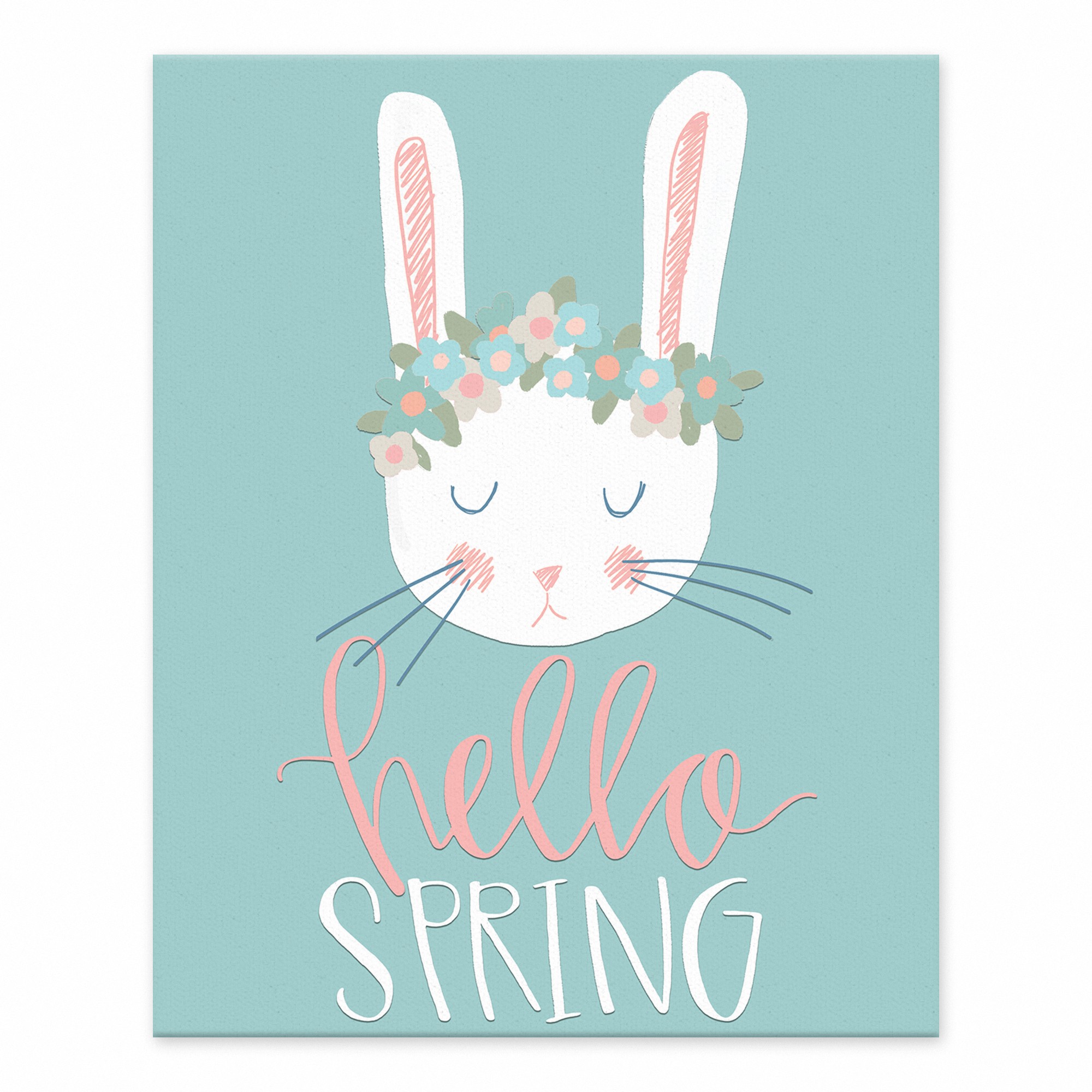 Hello Spring Bunny 8x10 Tabletop Canvas