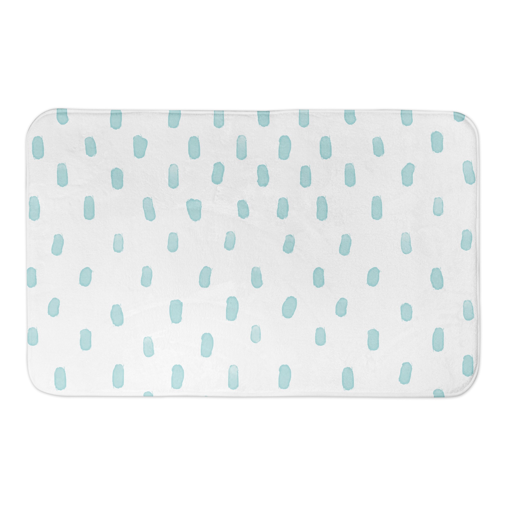 Blue Watercolor Dots 34x21 Bath Mat