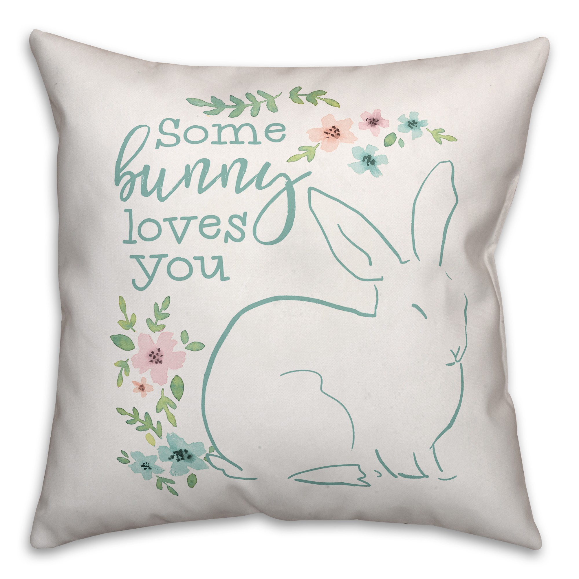 Some Bunny Loves You 18x18 Spun Poly Pillow