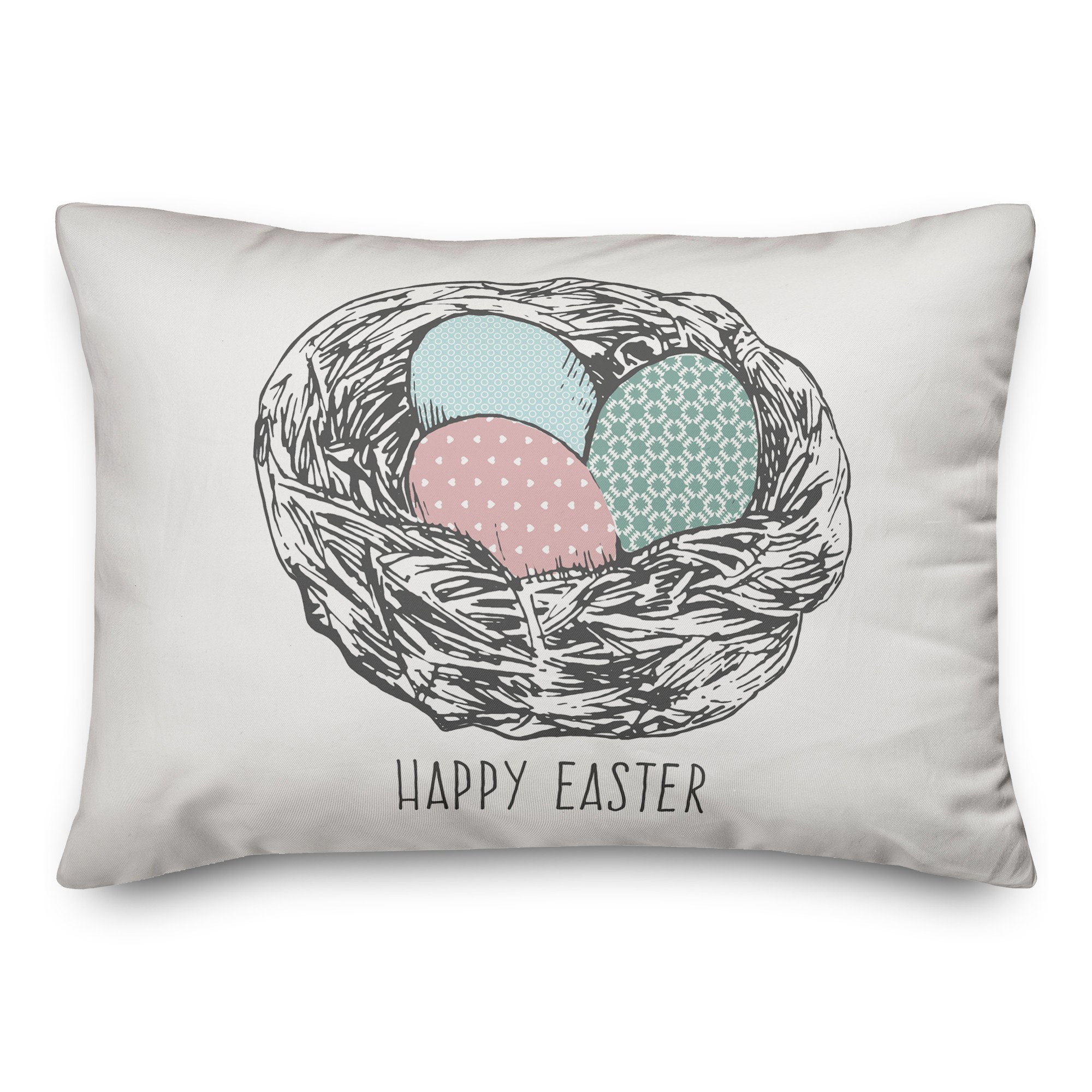 Happy Easter Eggs 14x20 Spun Poly Pillow