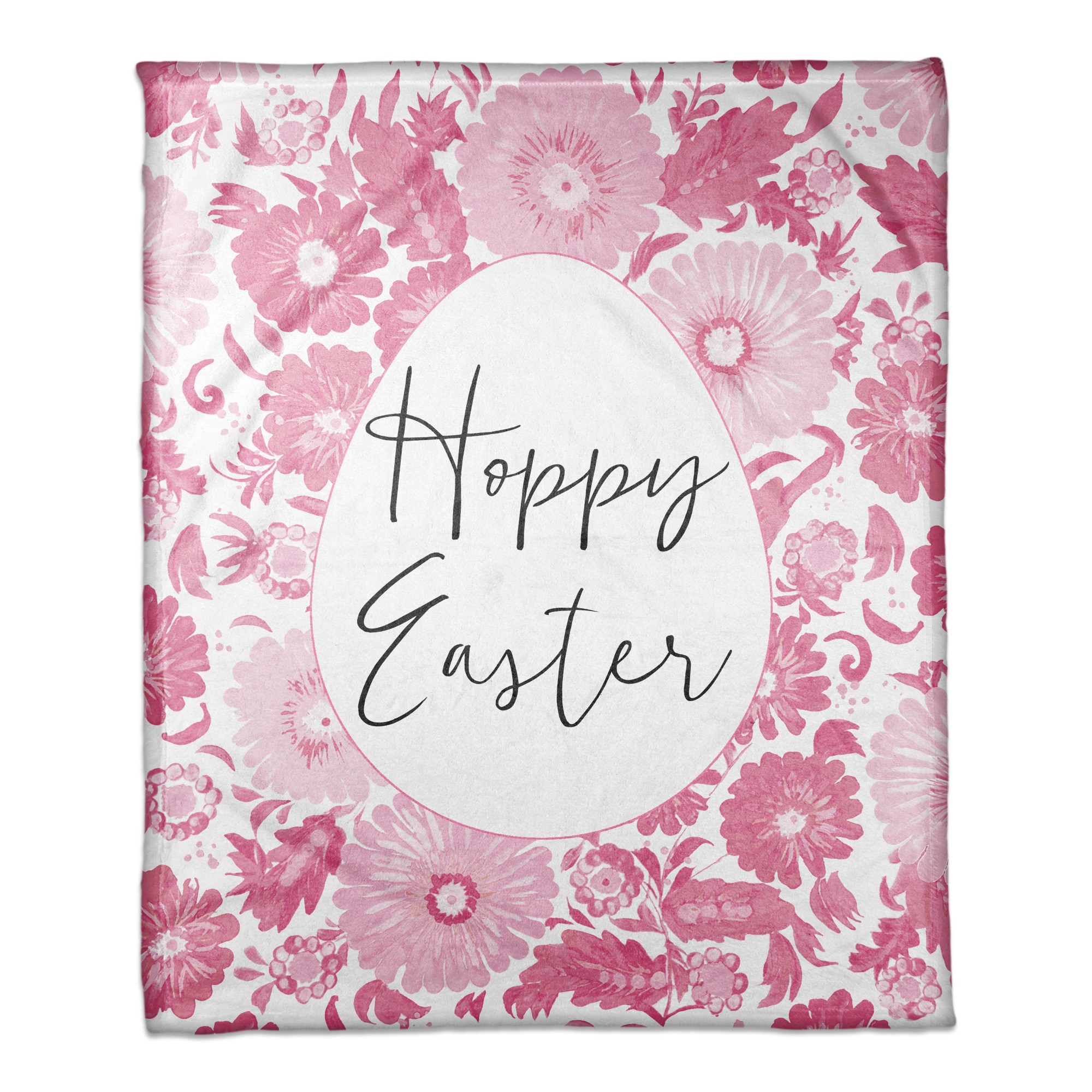 Hoppy Easter Floral Egg 50x60 Coral Fleece Blanket