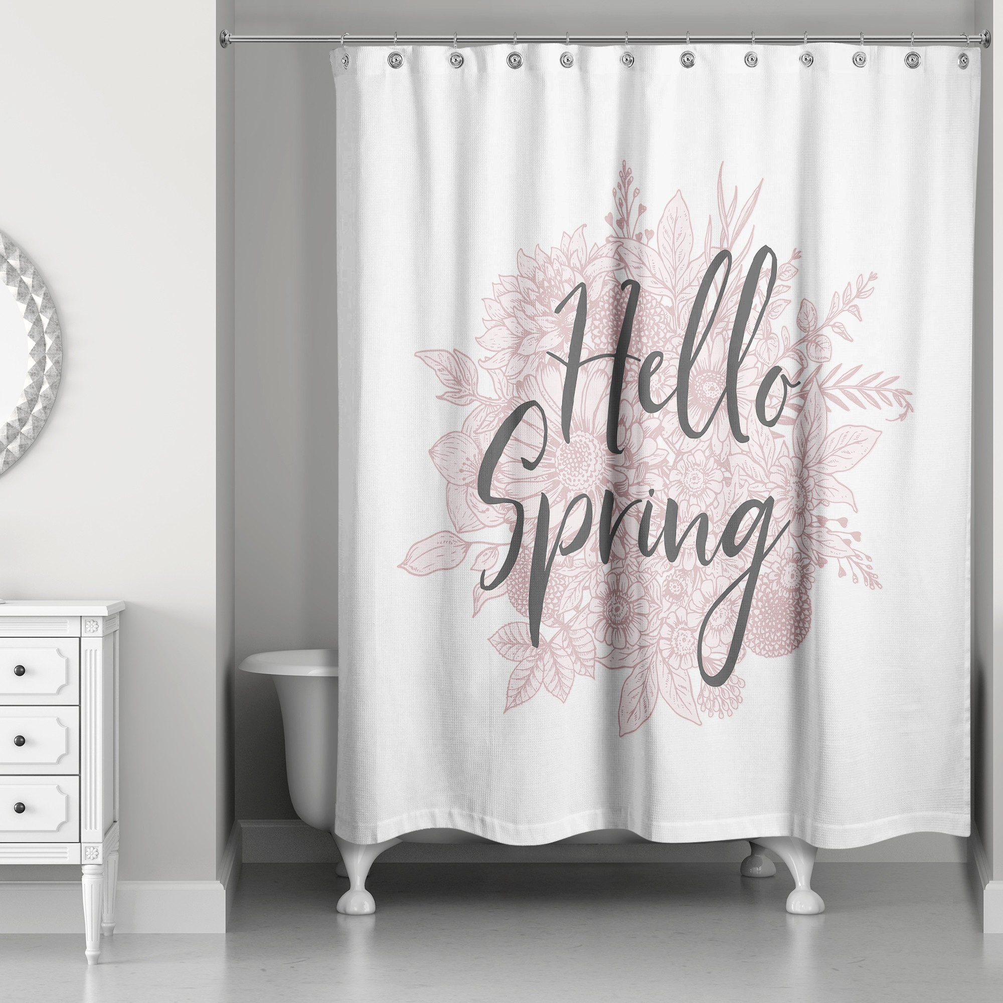 Hello Spring 71x74 Shower Curtain