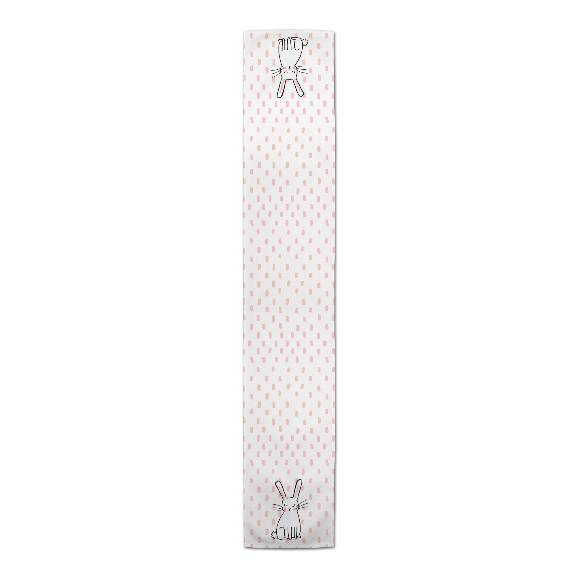 Cute White Rabbit Cotton Twill Runner