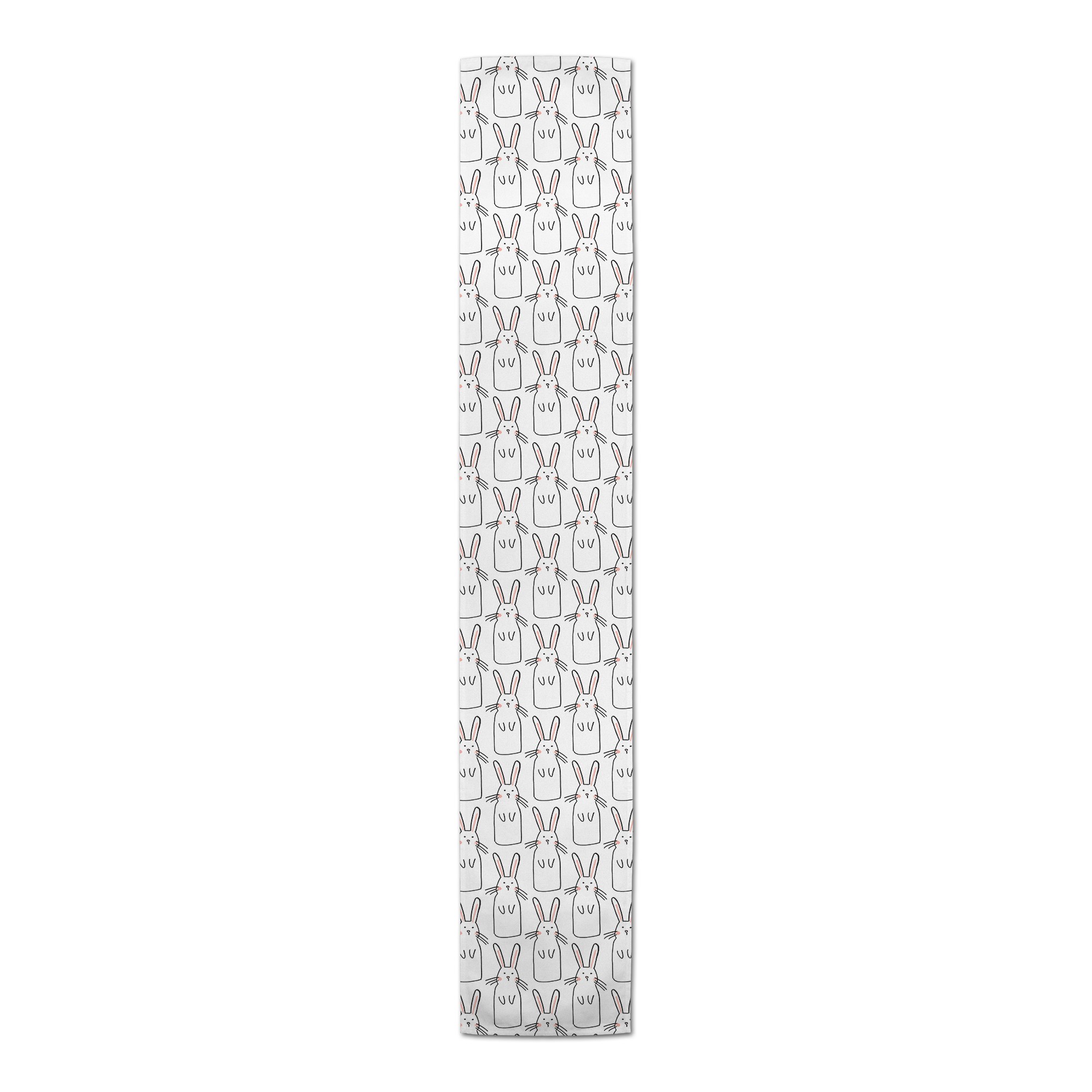 Cute White Rabbit Pattern Cotton Twill Runner