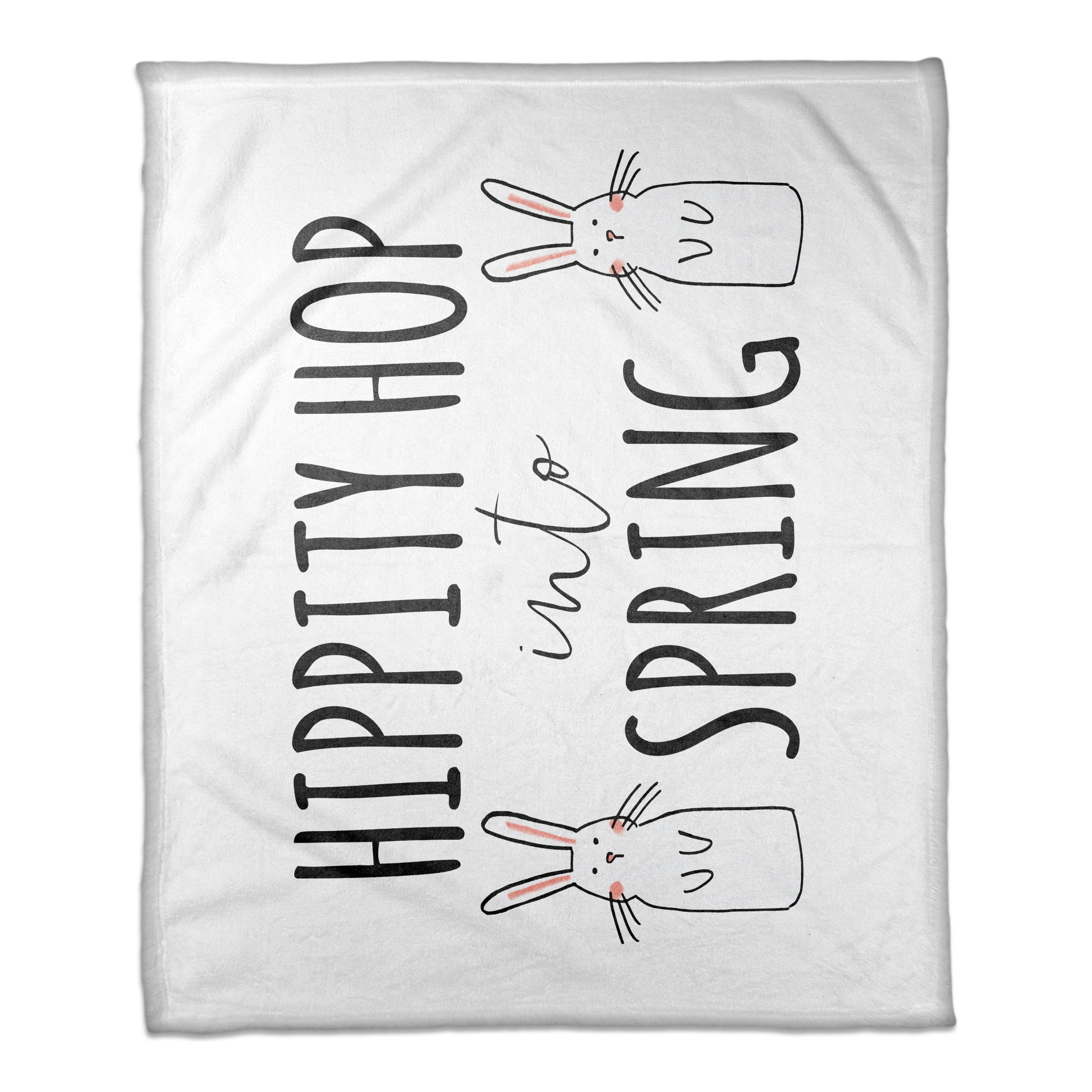 Hippity Hop Into Spring 50x60 Coral Fleece Blanket