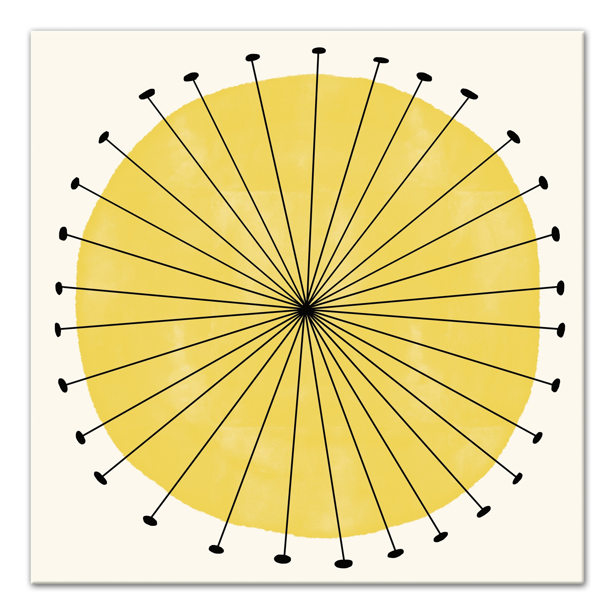 Groovy Yellow Bloom 20x20 Canvas Wall Art